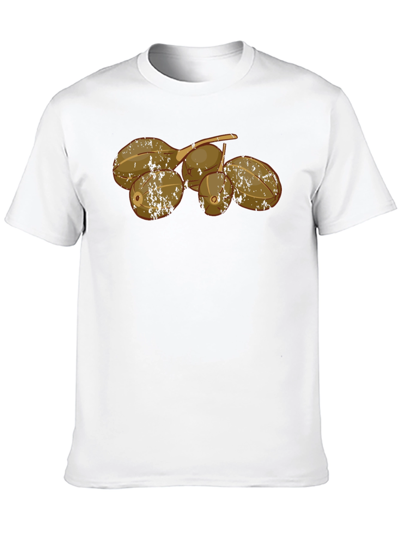 Camiseta Negra con Diseño de Frutas Tropicales