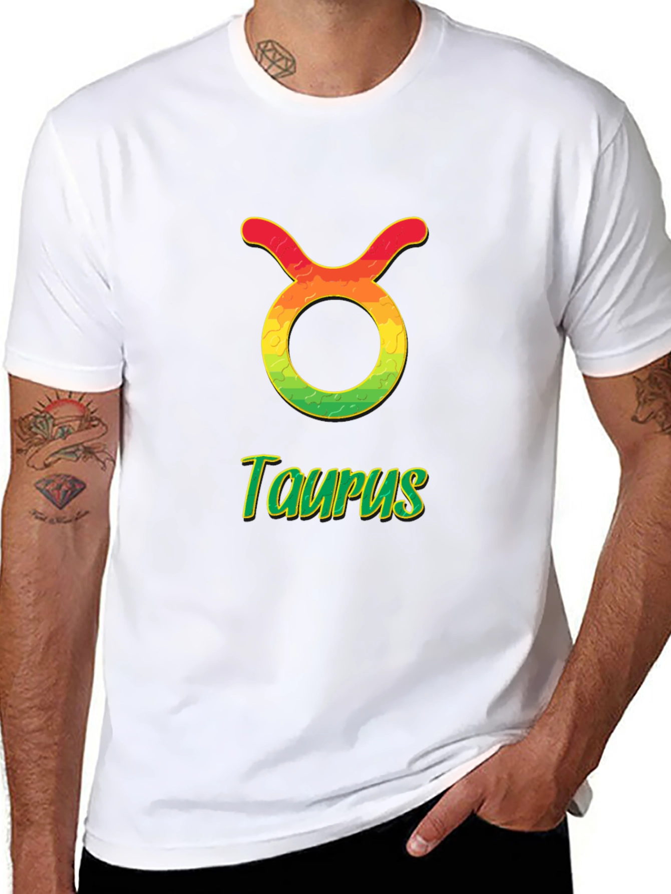 Camiseta Negra Signo Tauro Diseño Zodiaco