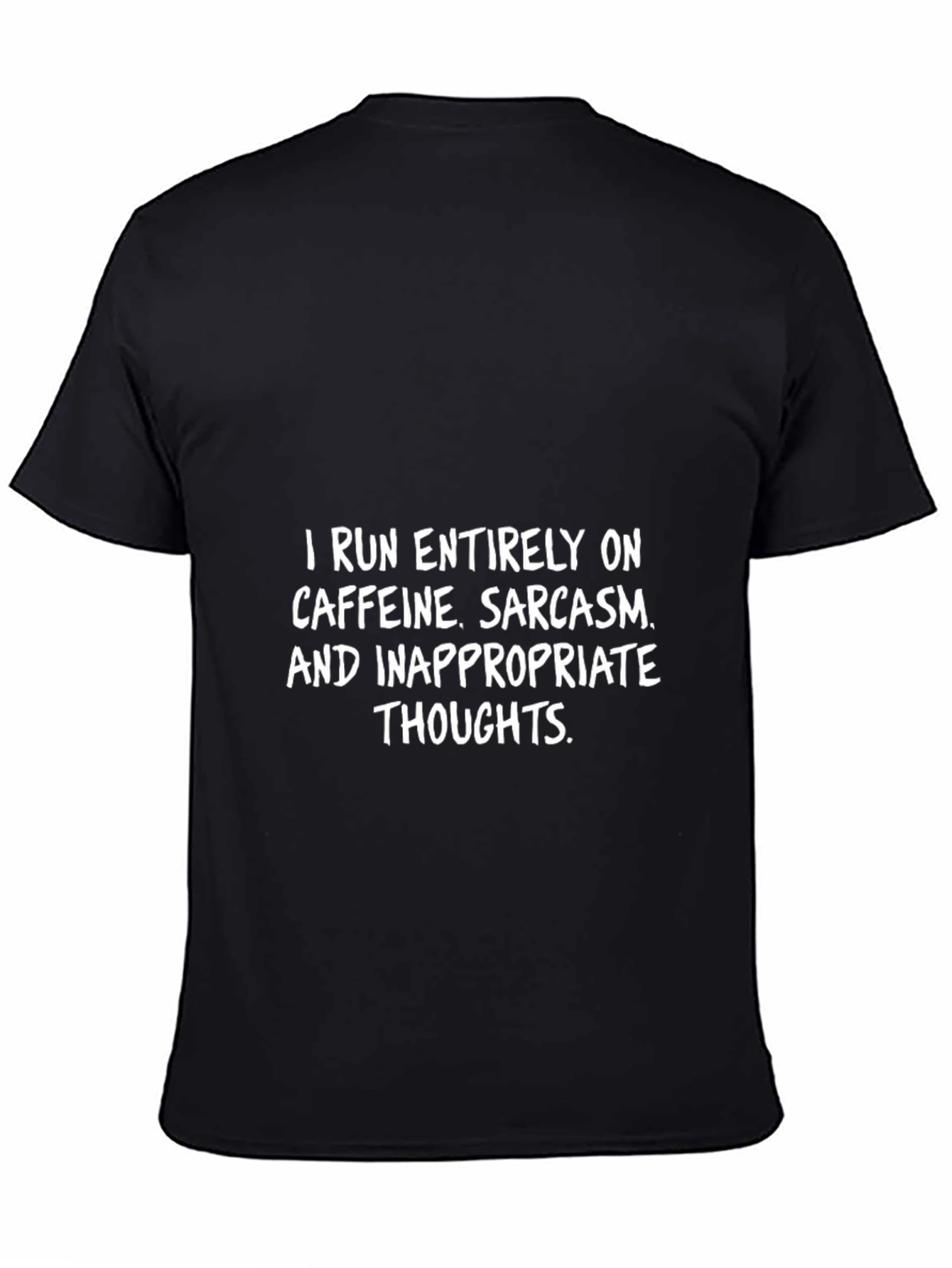 Camiseta Negra: Cafeína Sarcasmo e Ideas Inapropiadas