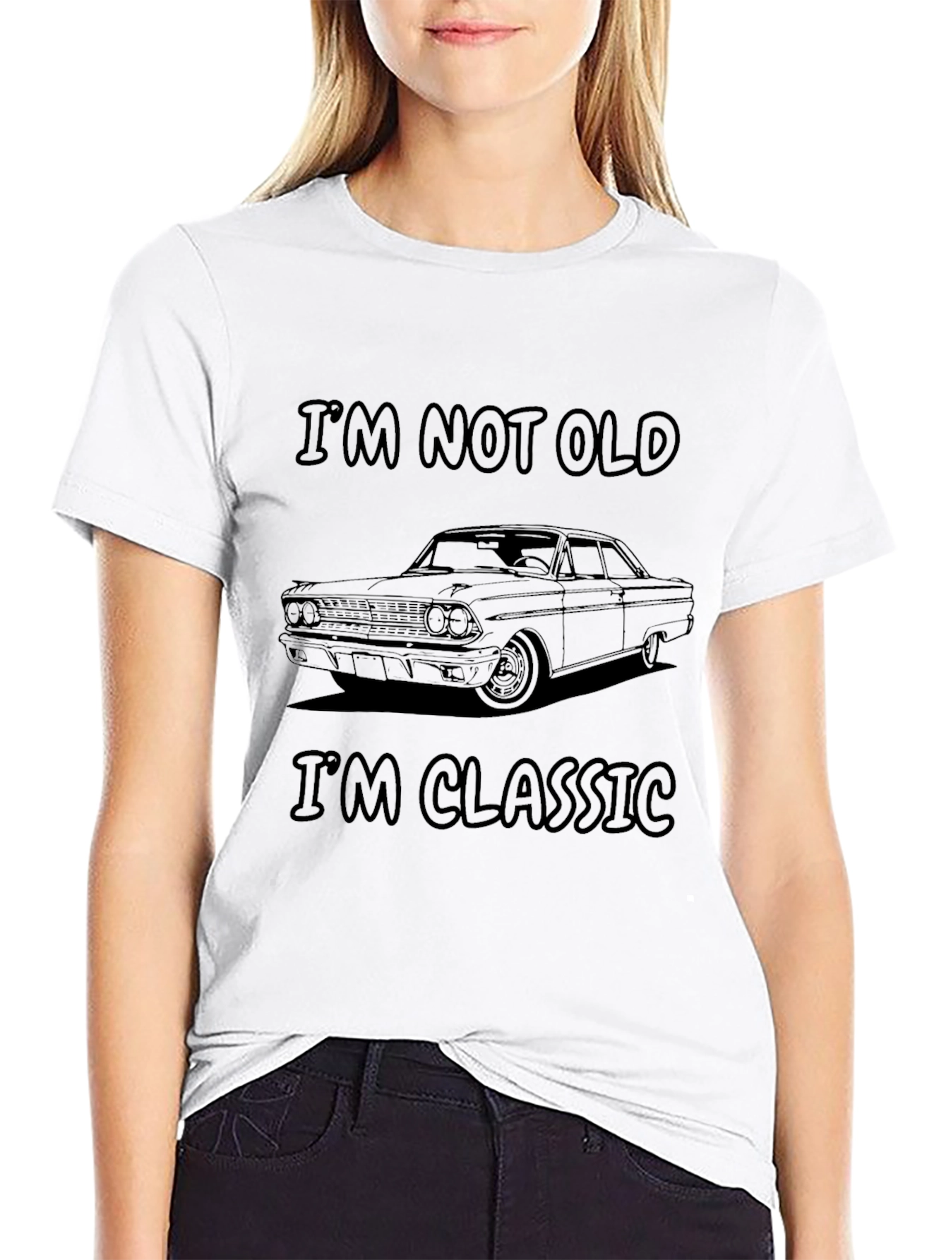 Camiseta Negra No Soy Viejo Soy Clásico Coche