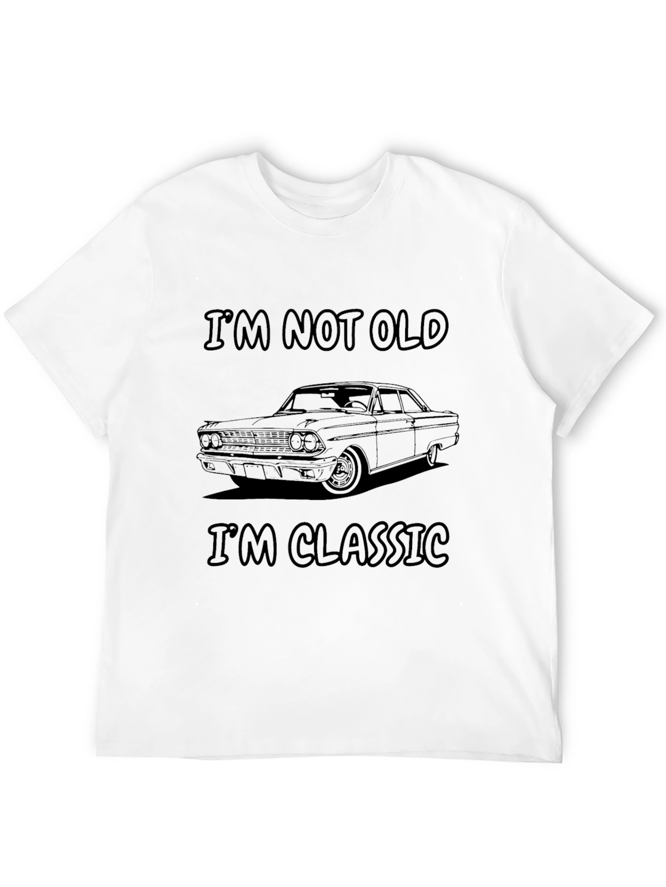 Camiseta Negra No Soy Viejo Soy Clásico Coche