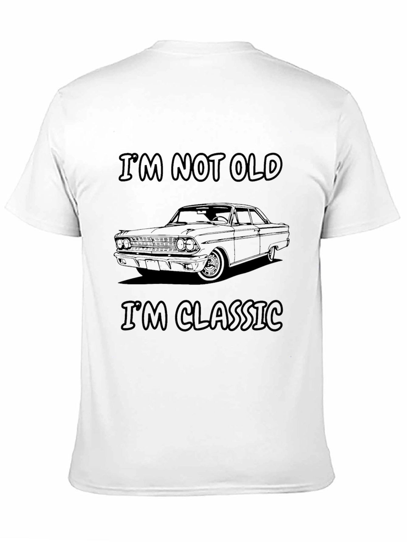 Camiseta Negra No Soy Viejo Soy Clásico Coche