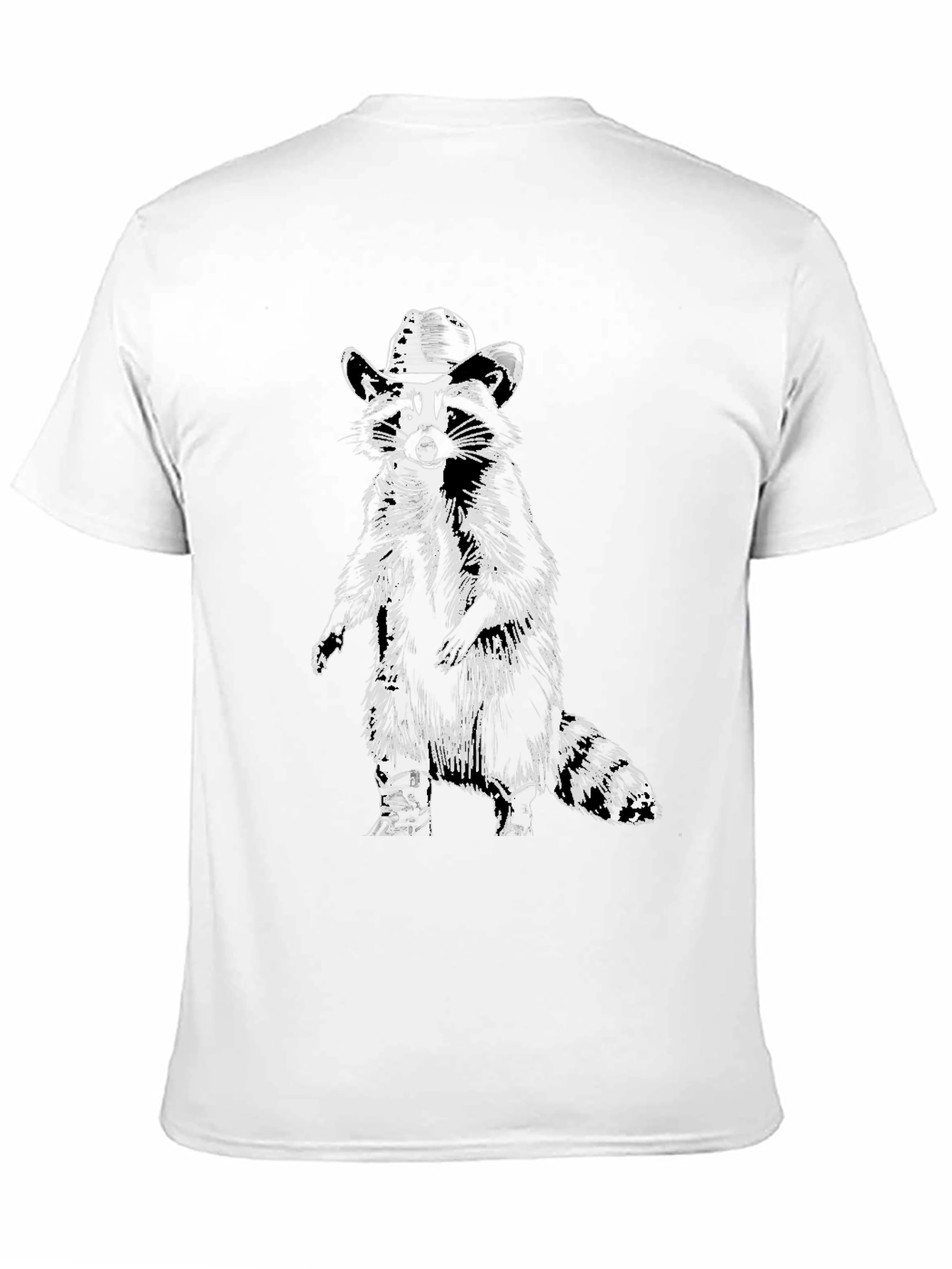 Camiseta Negra con Diseño de Mapache Vaquero