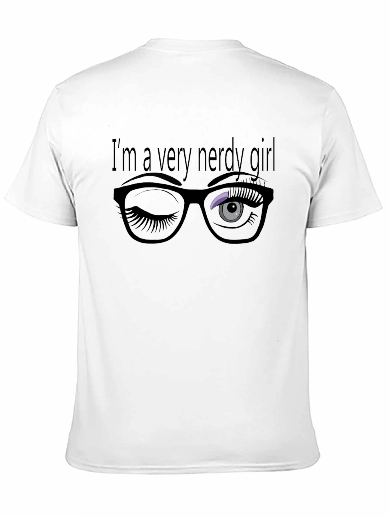 Camiseta Negra: Chica Muy Nerd con Gafas