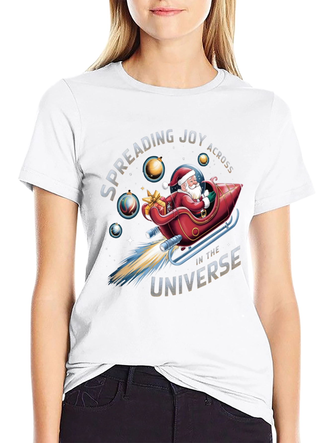 Camiseta Navideña: Santa Espacial