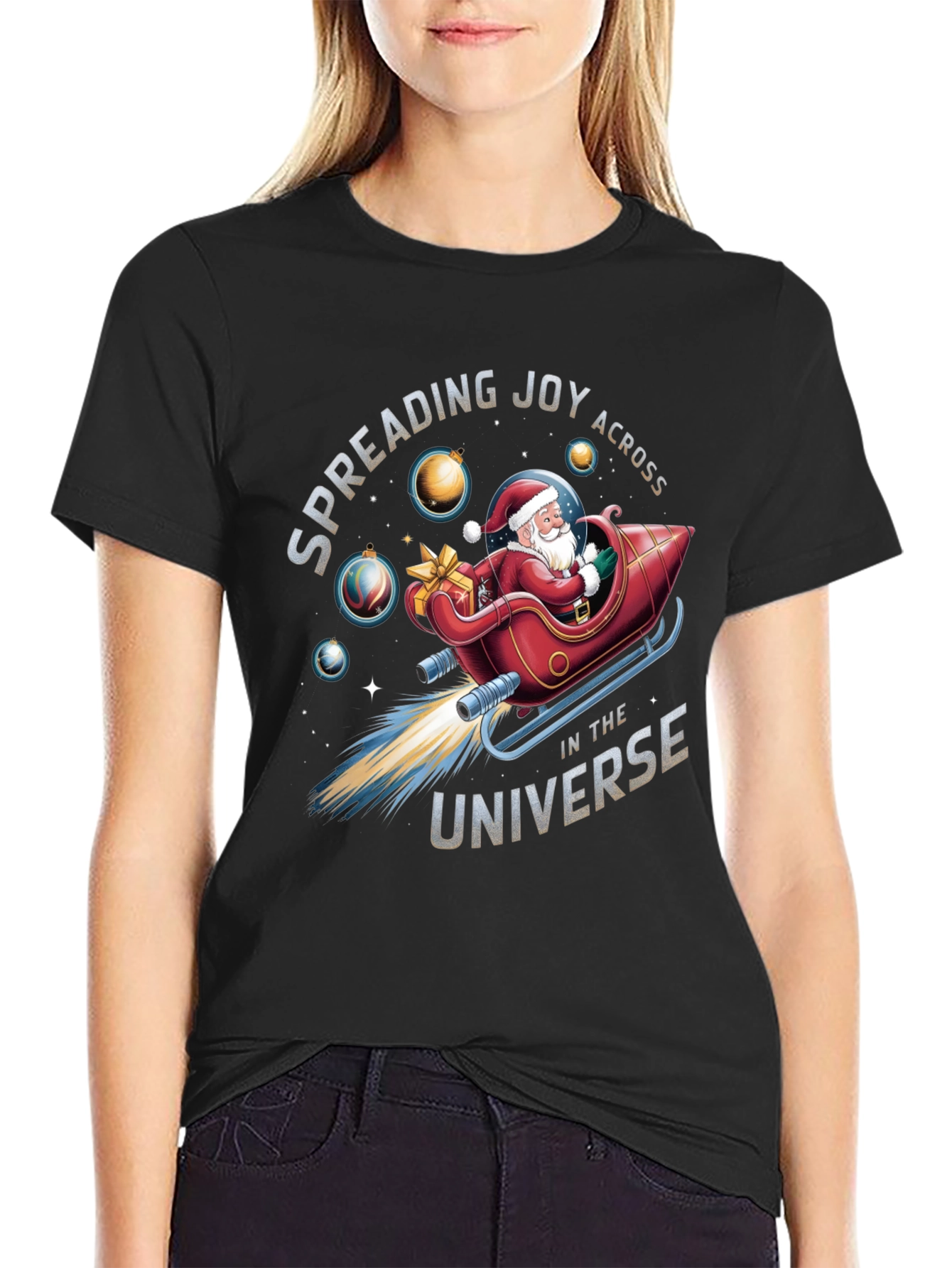 Camiseta Navideña: Santa Espacial
