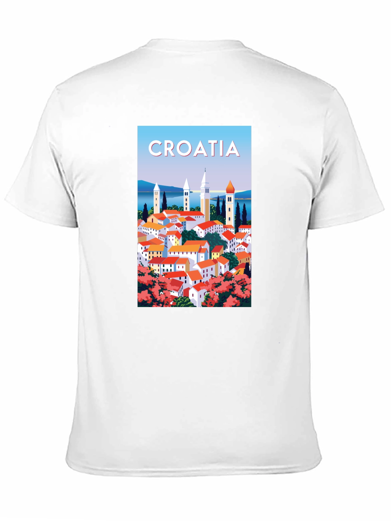 Camiseta Negra Ilustración Croacia