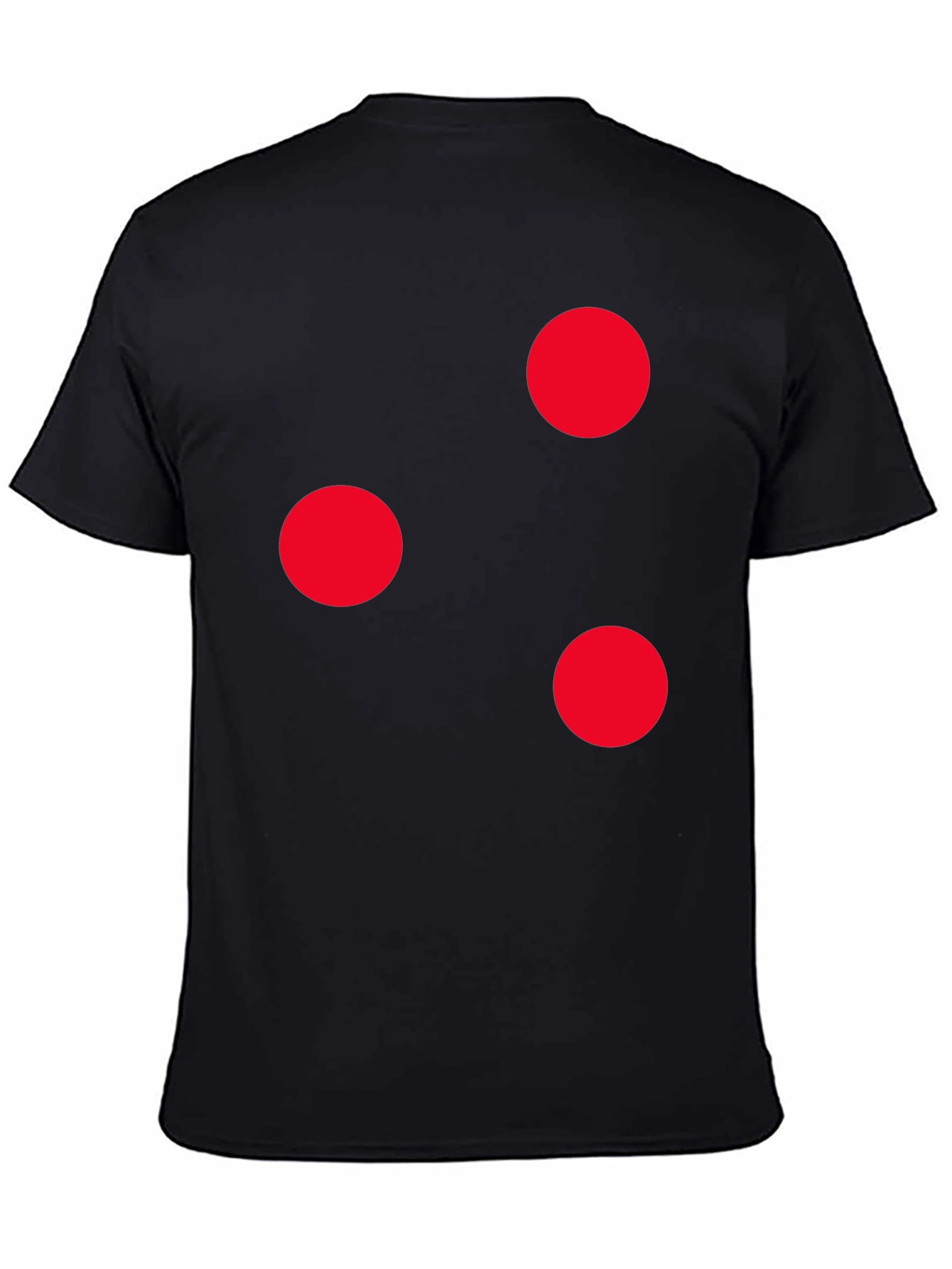 Camiseta Negra con Círculos Rojos Casual