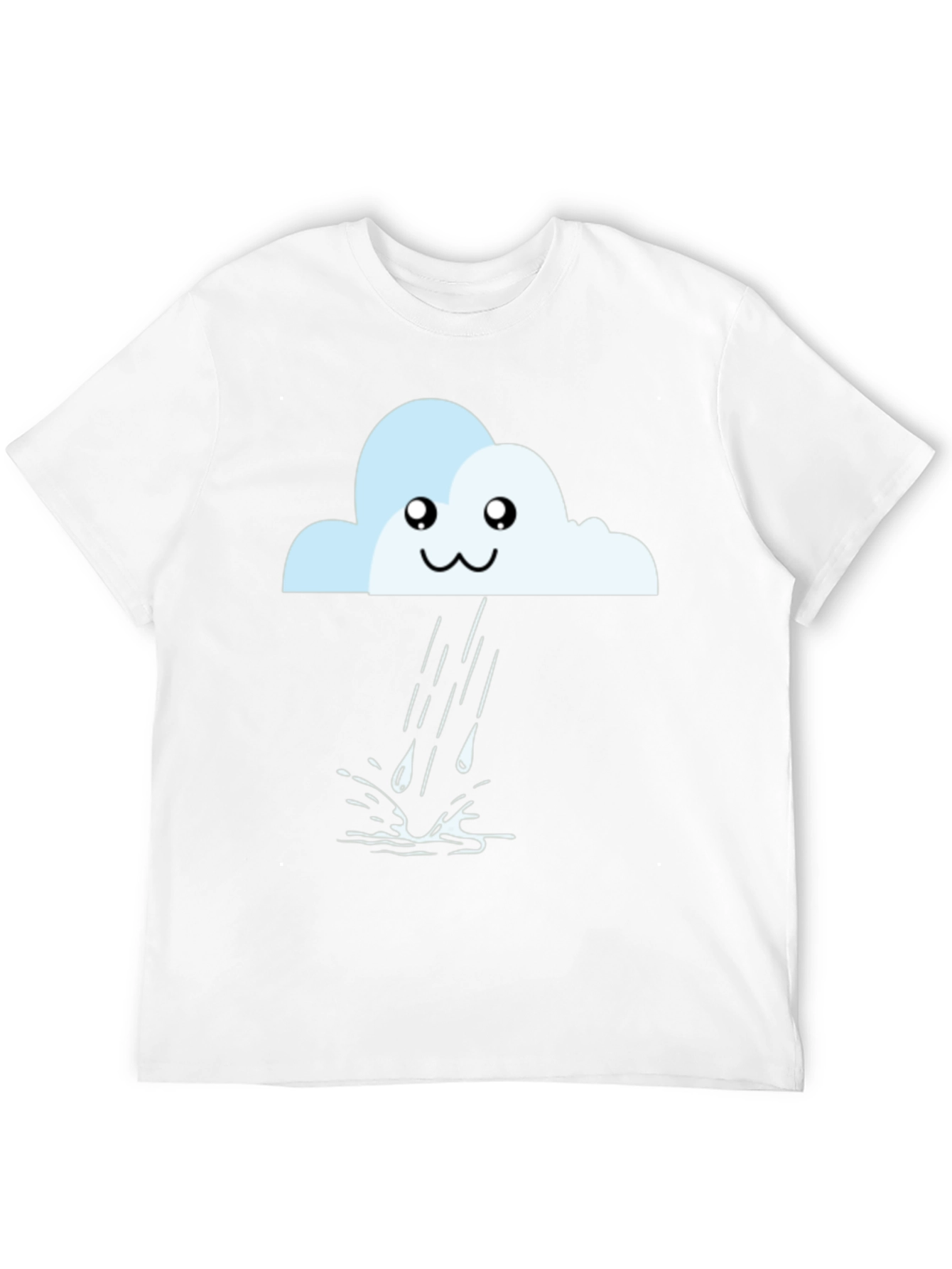 Camiseta Negra con Nube Lluviosa Kawaii