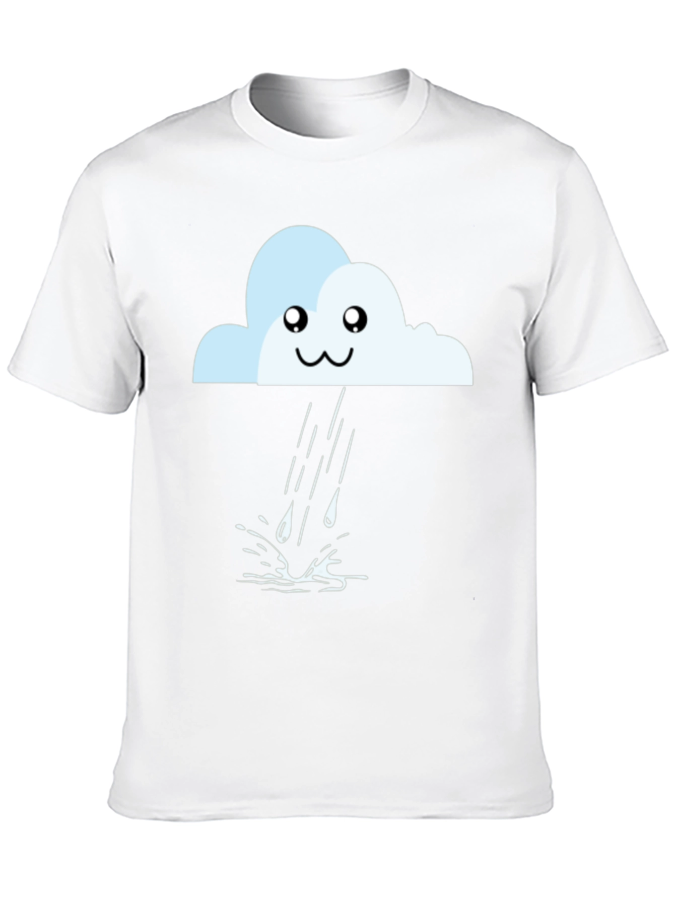 Camiseta Negra con Nube Lluviosa Kawaii