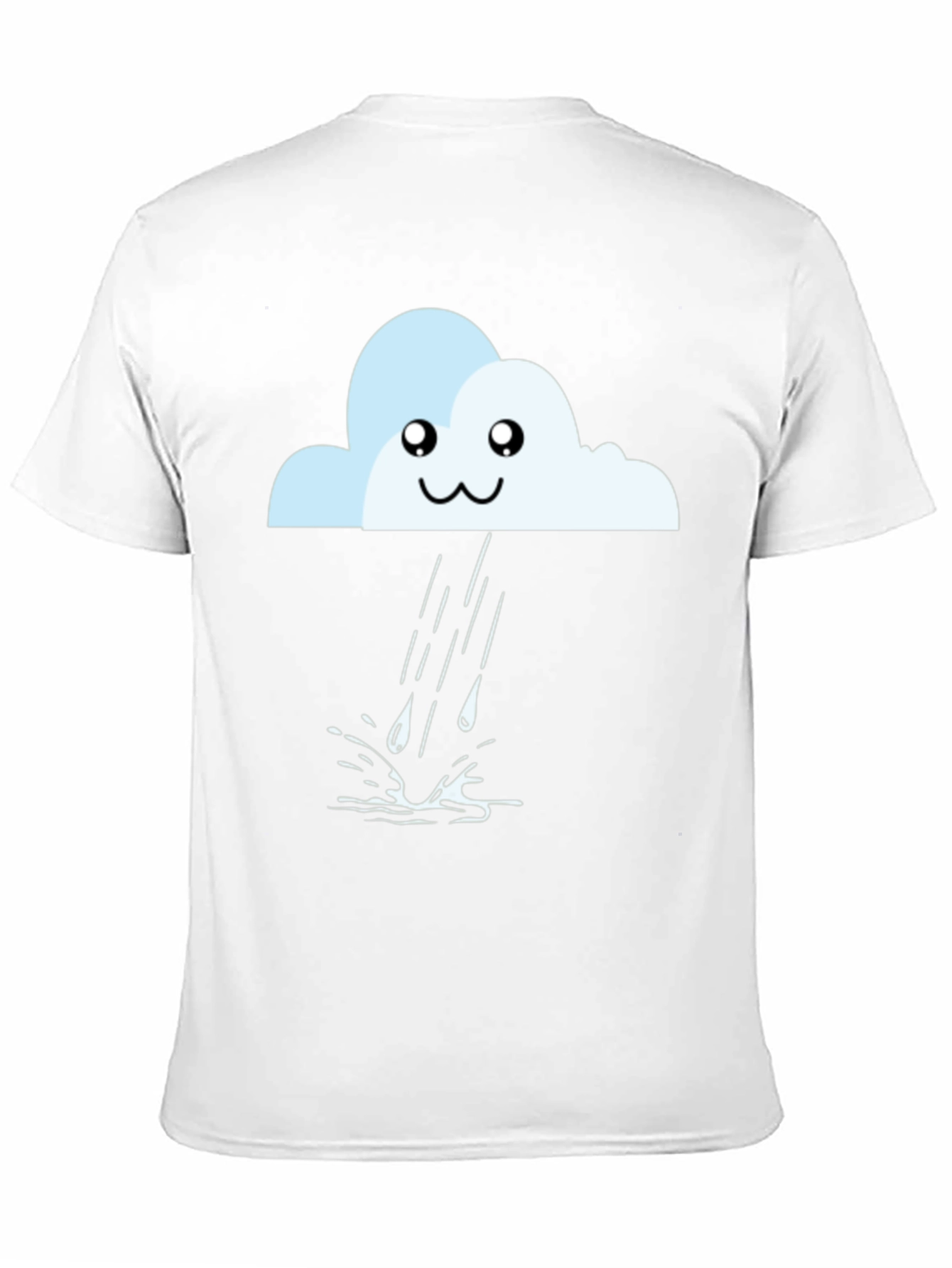 Camiseta Negra con Nube Lluviosa Kawaii