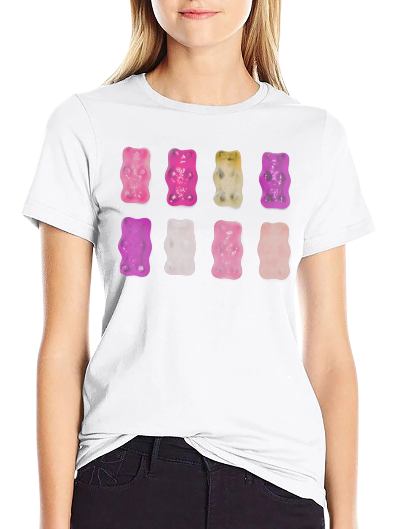 Camiseta Negra con Ositos de Gominola