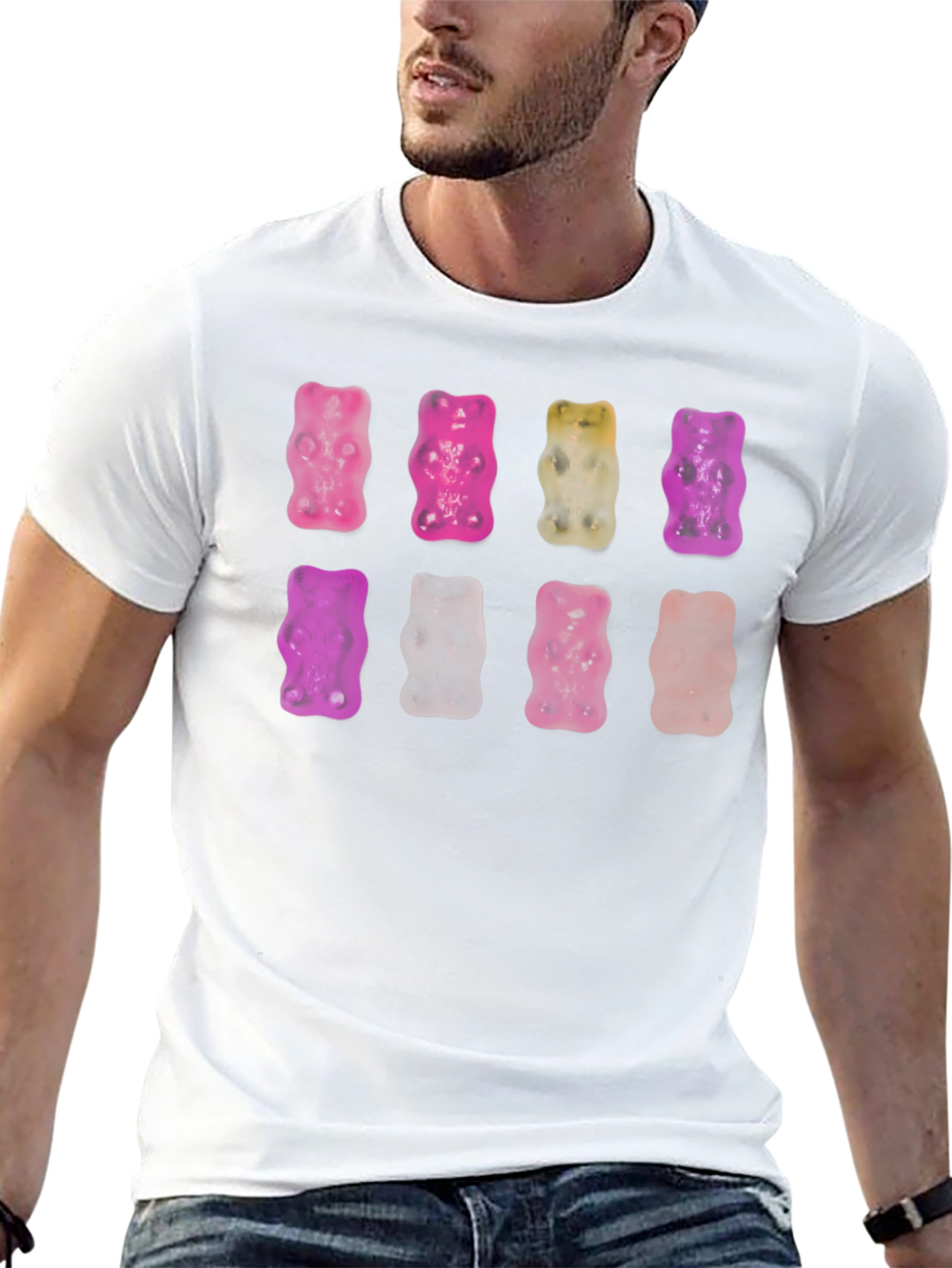 Camiseta Negra con Ositos de Gominola