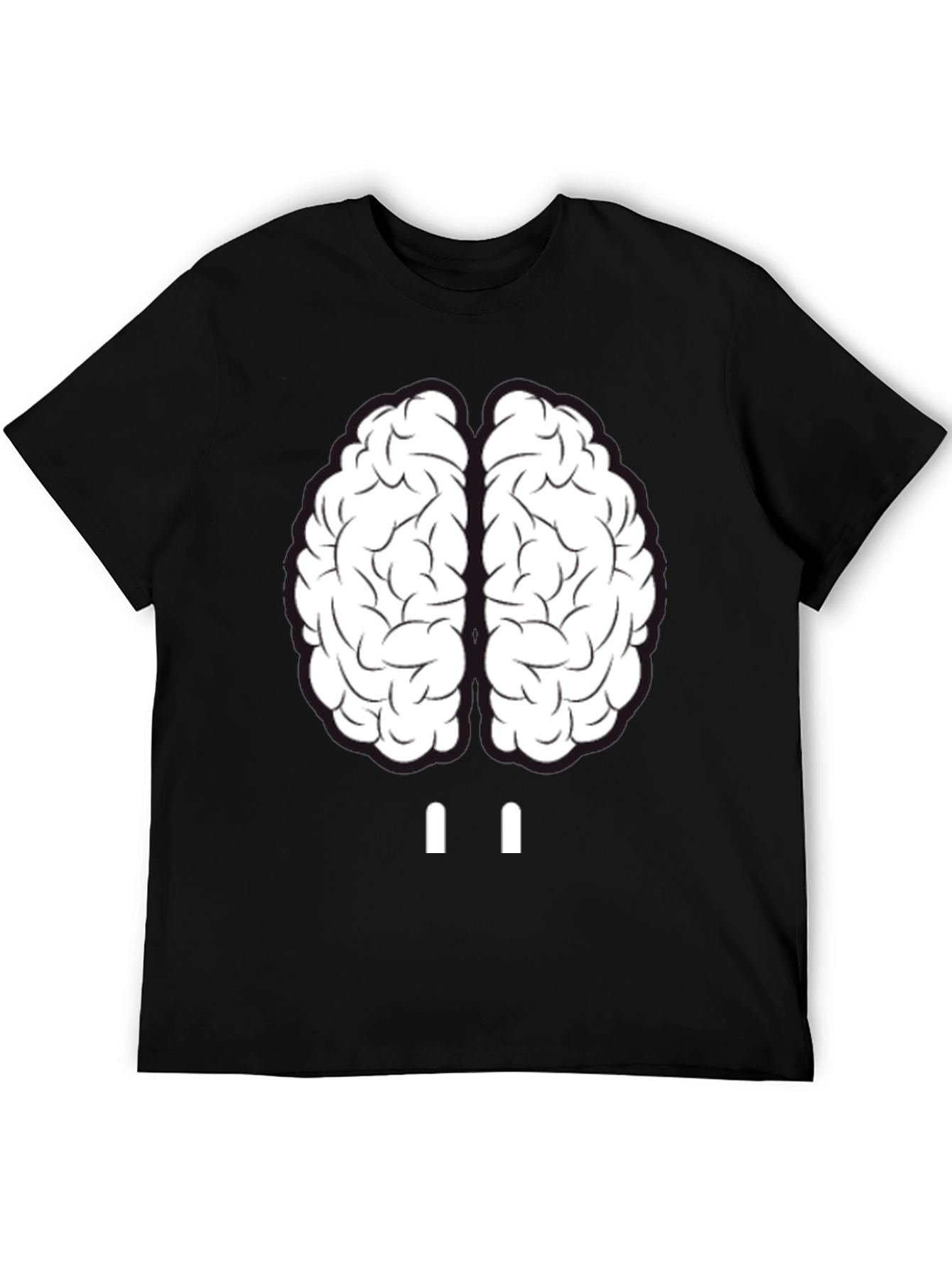 Camiseta Hombre Cerebro Divertido Algodón