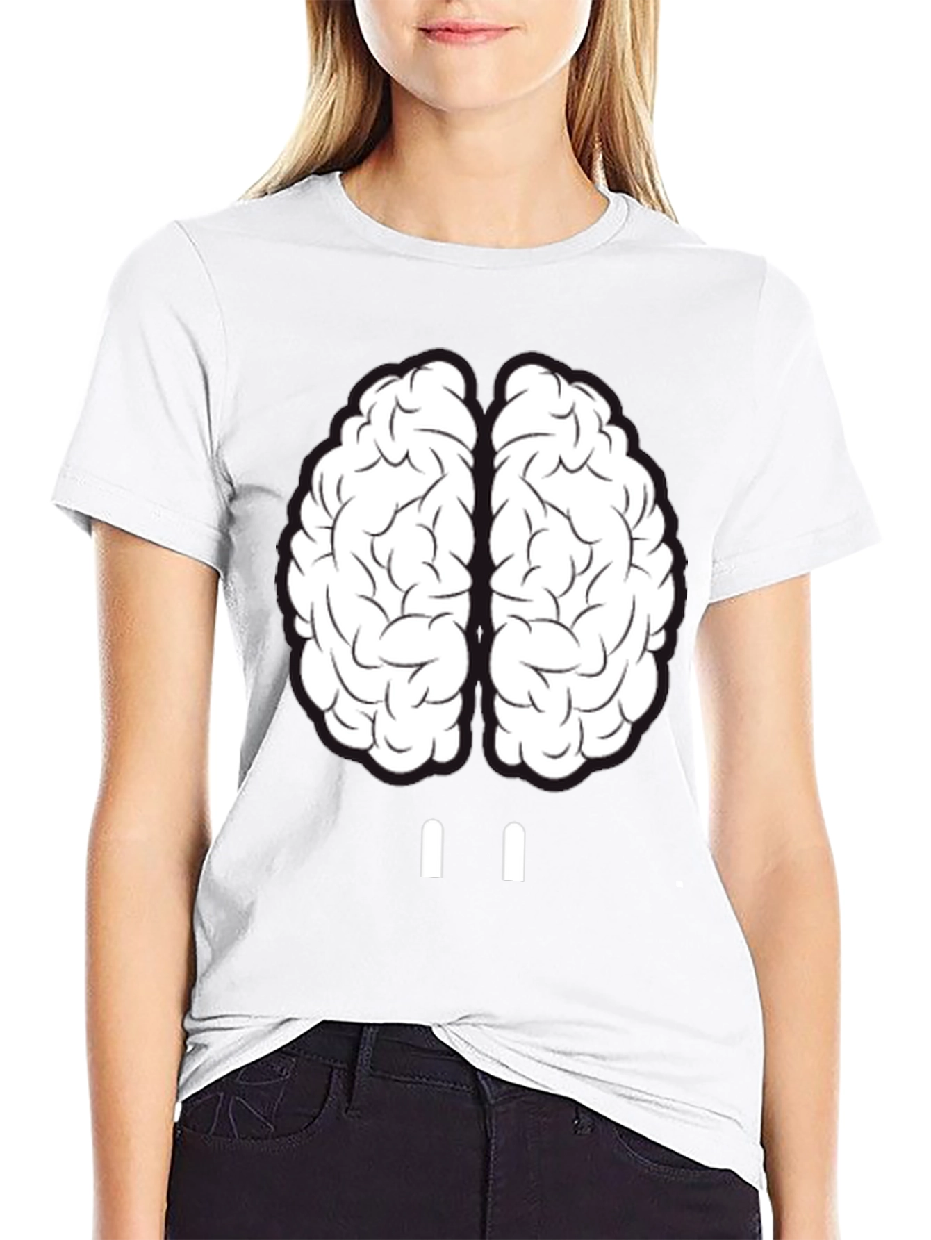 Camiseta Hombre Cerebro Divertido Algodón