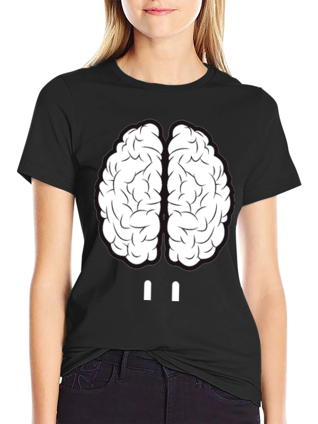 Camiseta Hombre Cerebro Divertido Algodón