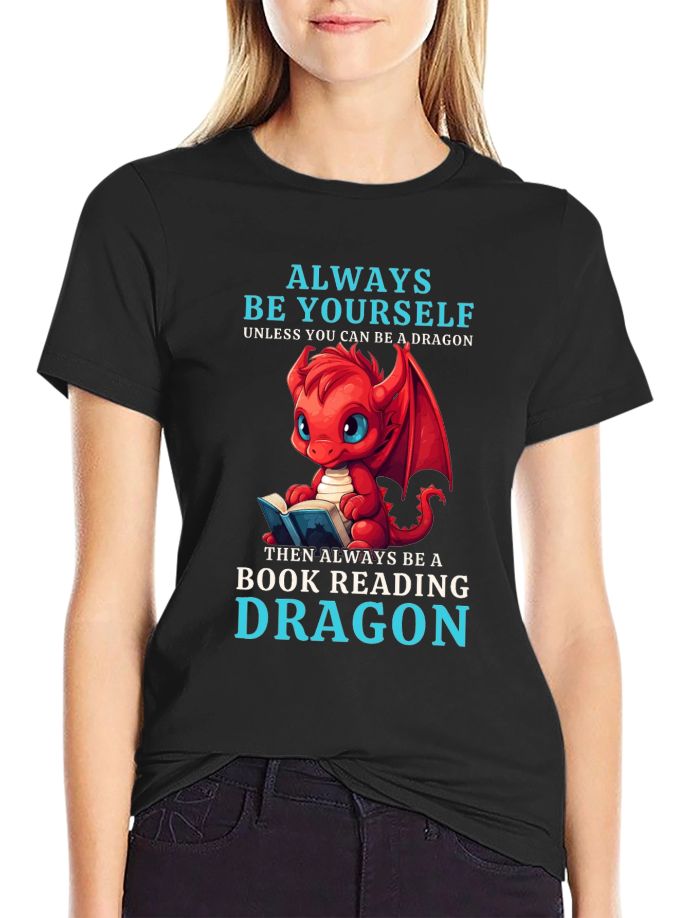 Camiseta Negra Dragón Lector