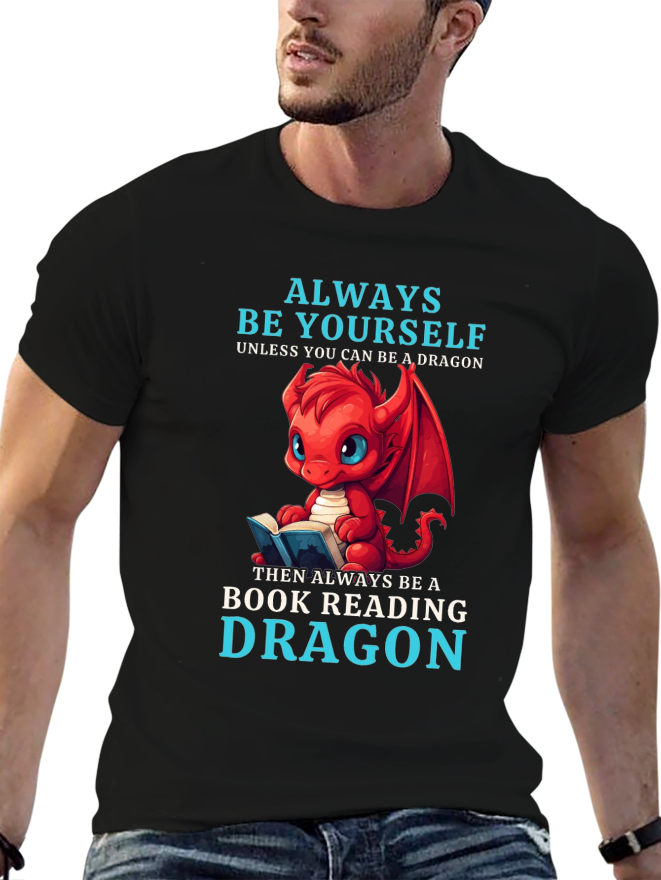 Camiseta Negra Dragón Lector