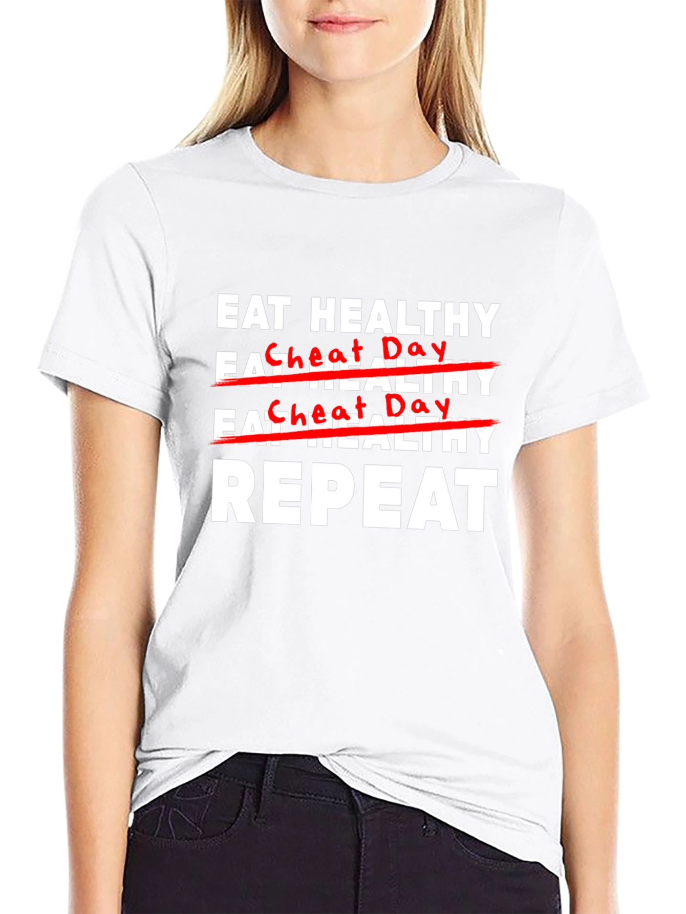 Camiseta Negra: Come Sano Repite