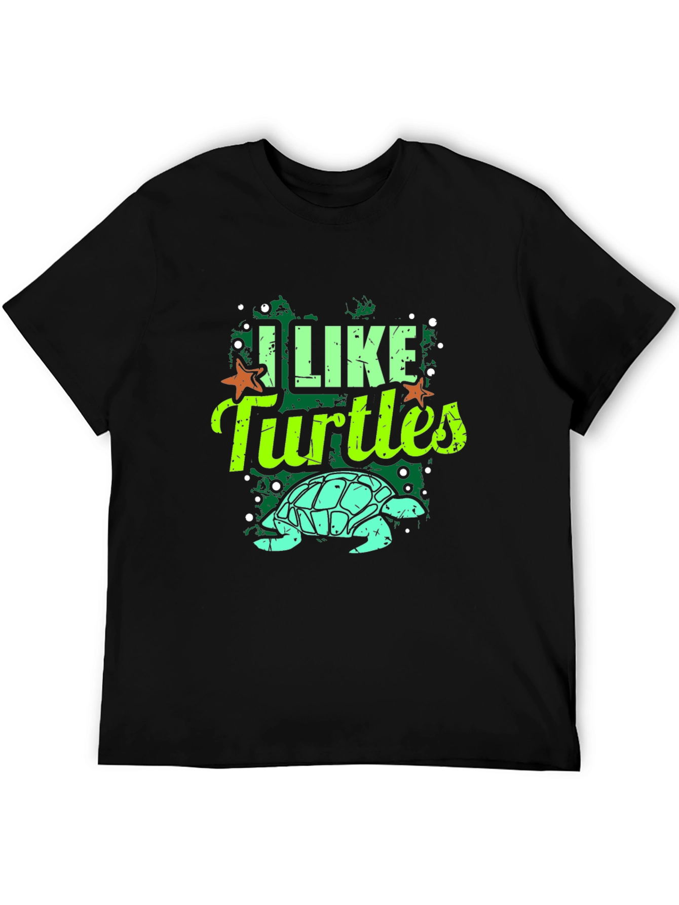 Camiseta Negra Me Gustan las Tortugas