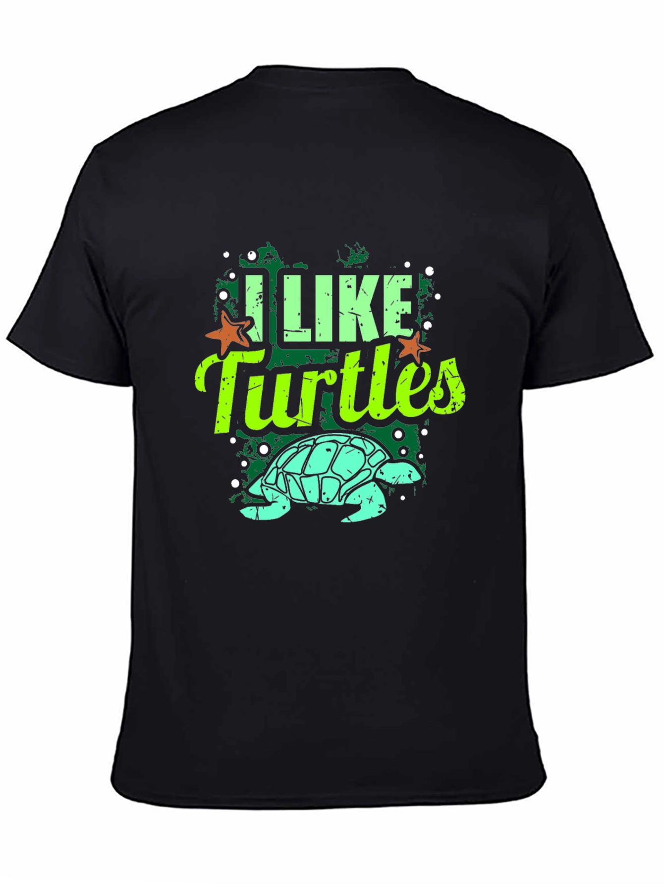 Camiseta Negra Me Gustan las Tortugas