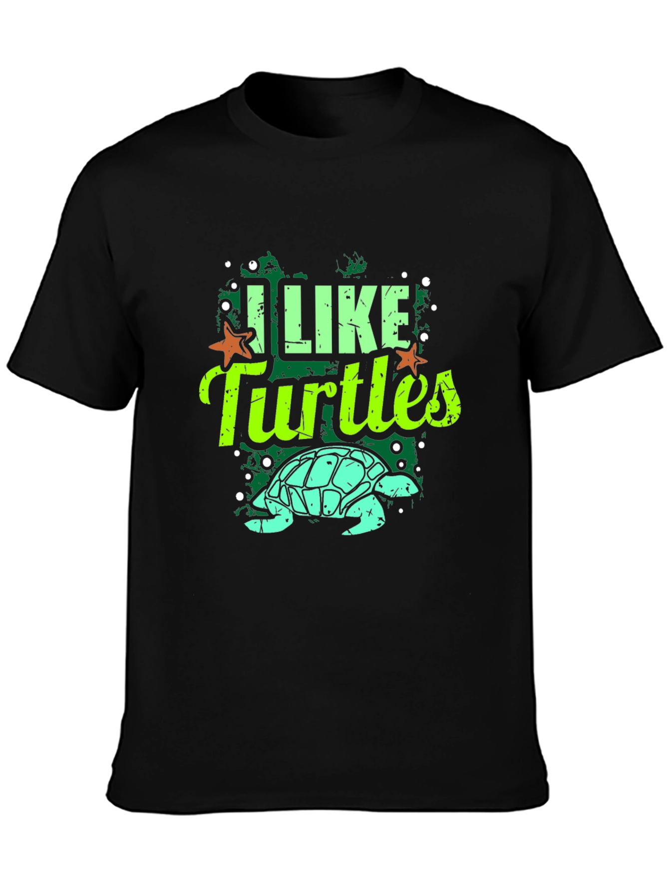 Camiseta Negra Me Gustan las Tortugas