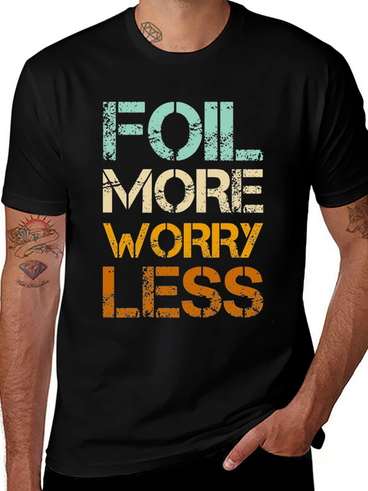 Camiseta Negra Foil More Worry Less Vintage