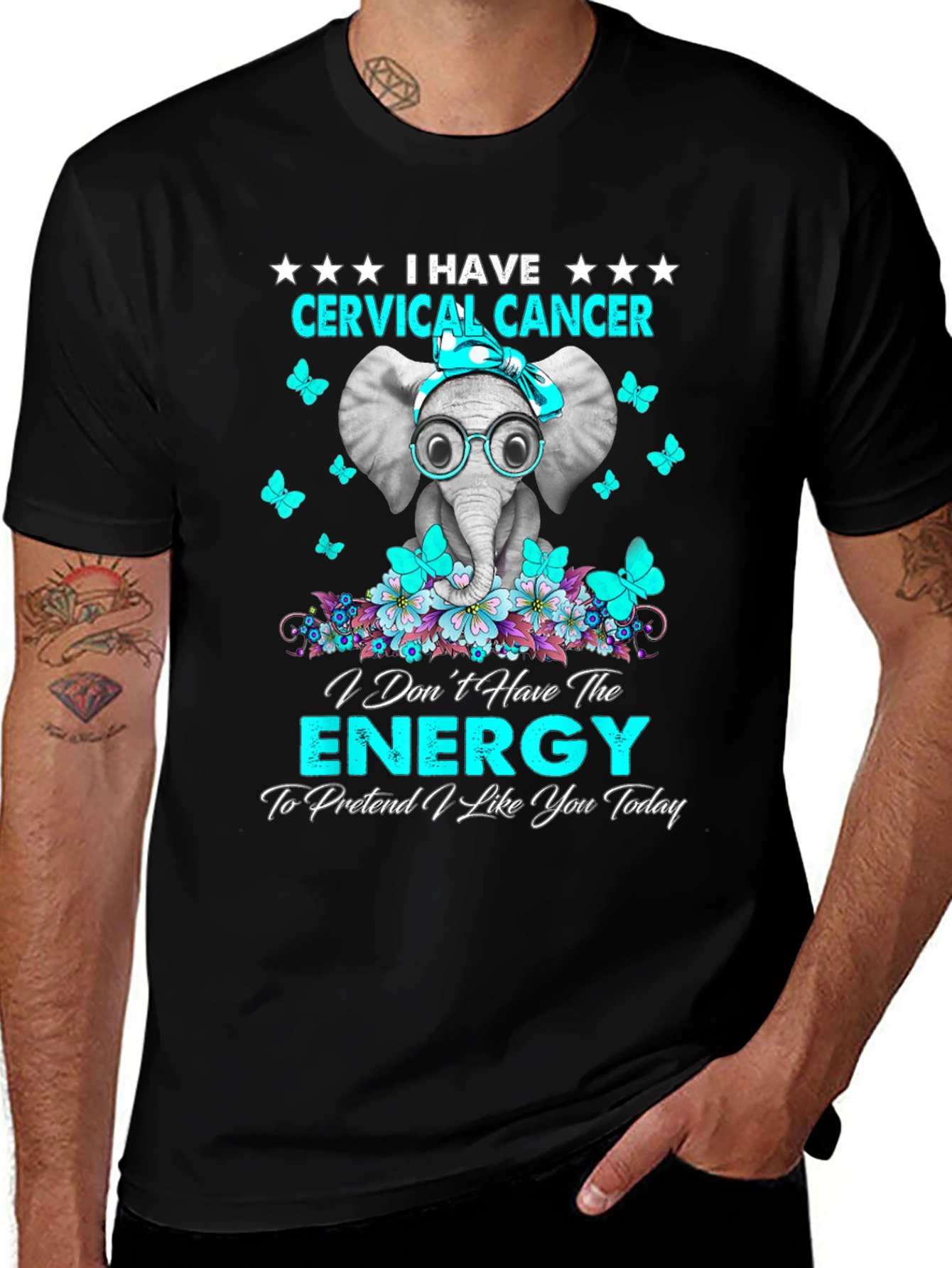 Camiseta Unisex Cervical Cancer Elephant
