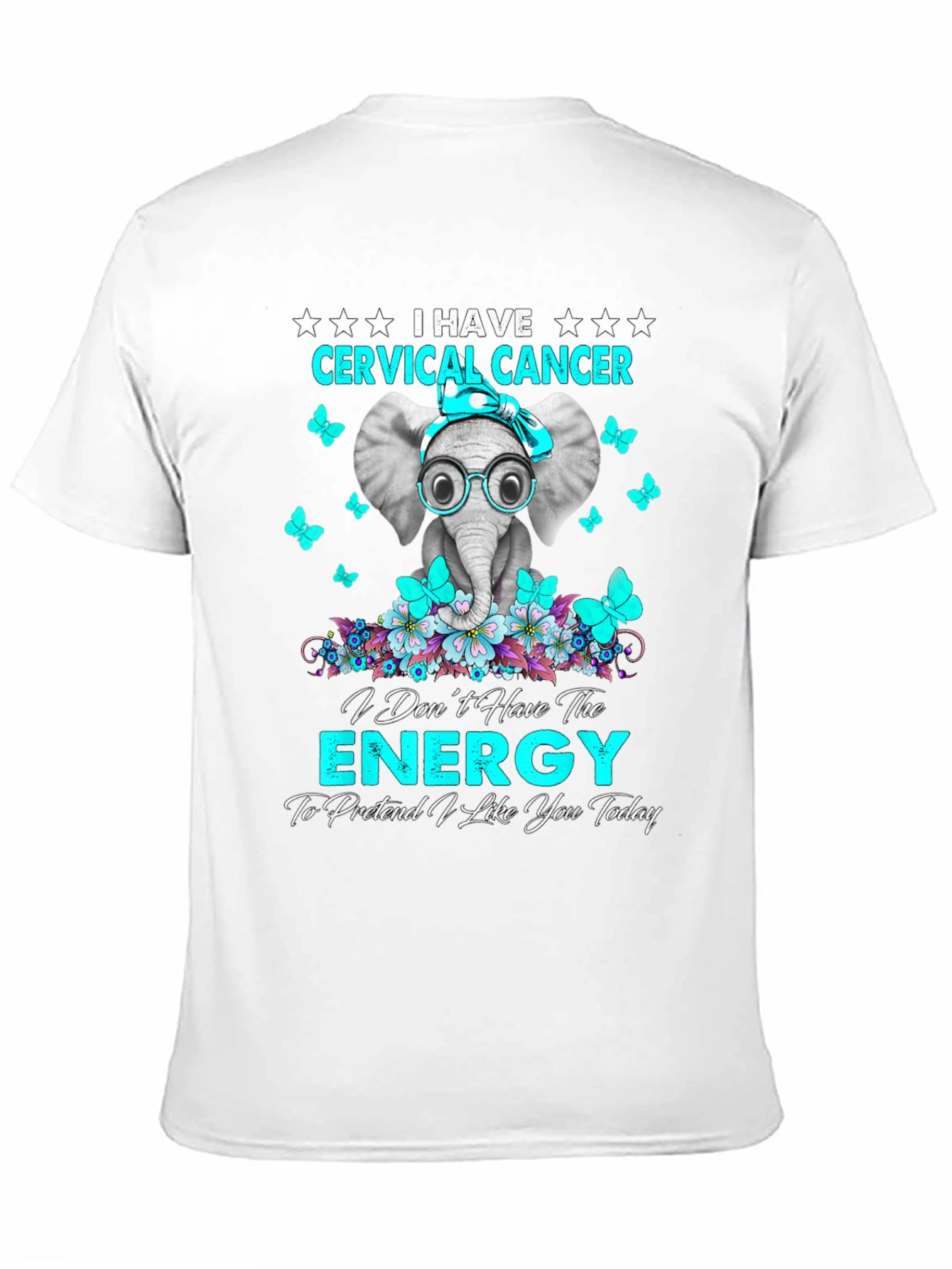 Camiseta Unisex Cervical Cancer Elephant