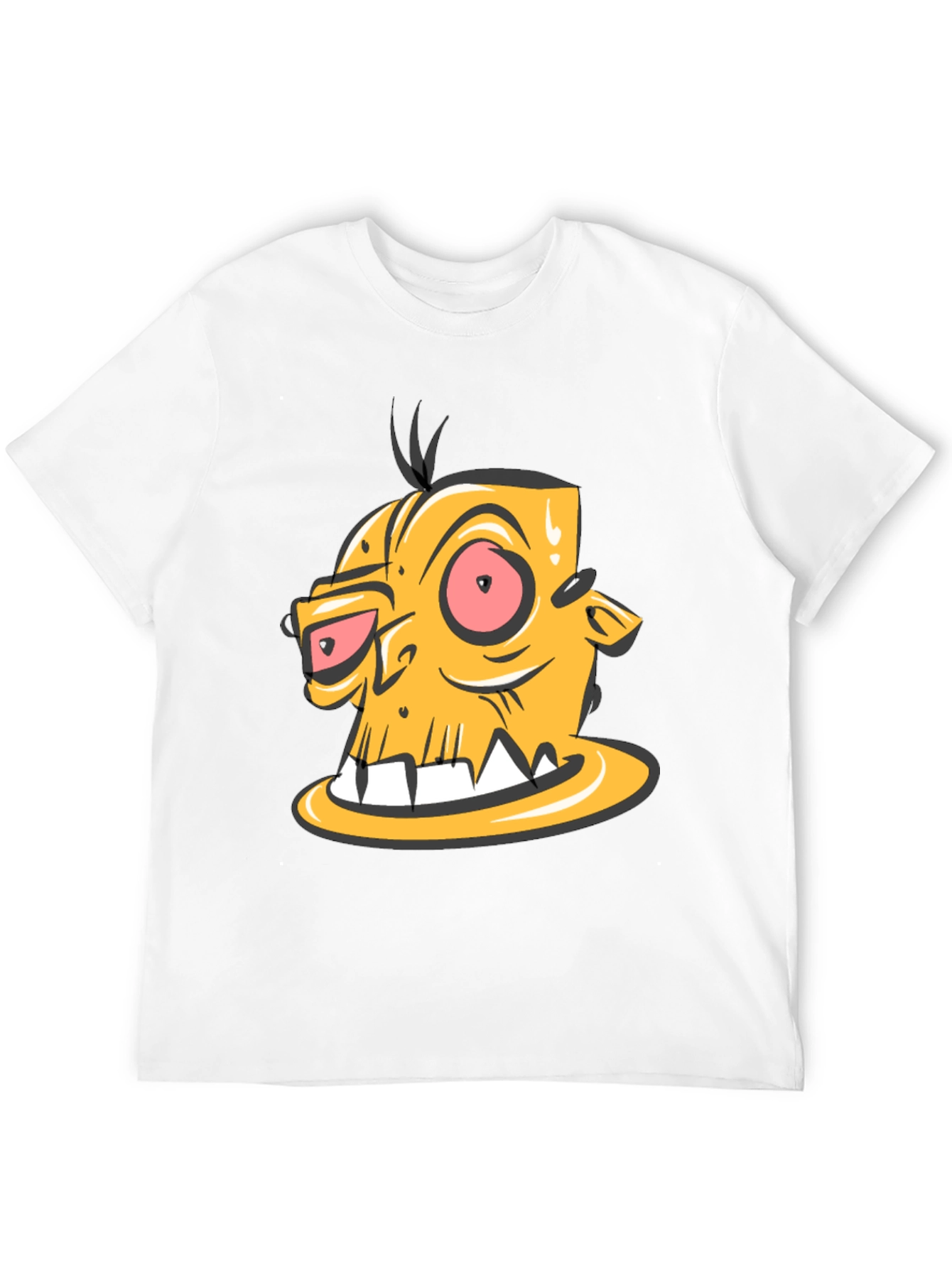 Camiseta Negra con Estampado de Personaje Animado