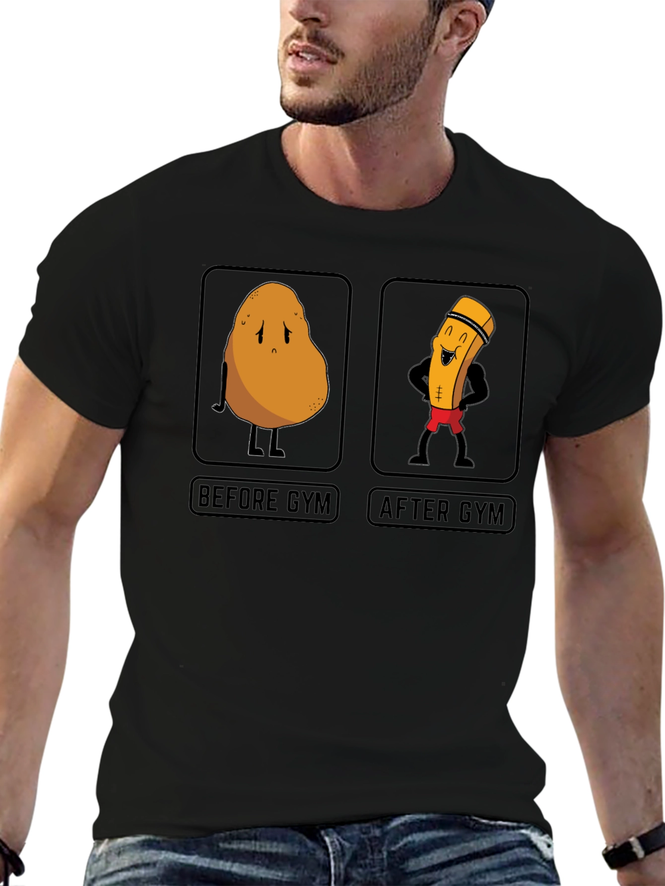 Camiseta Negra Gym Humor