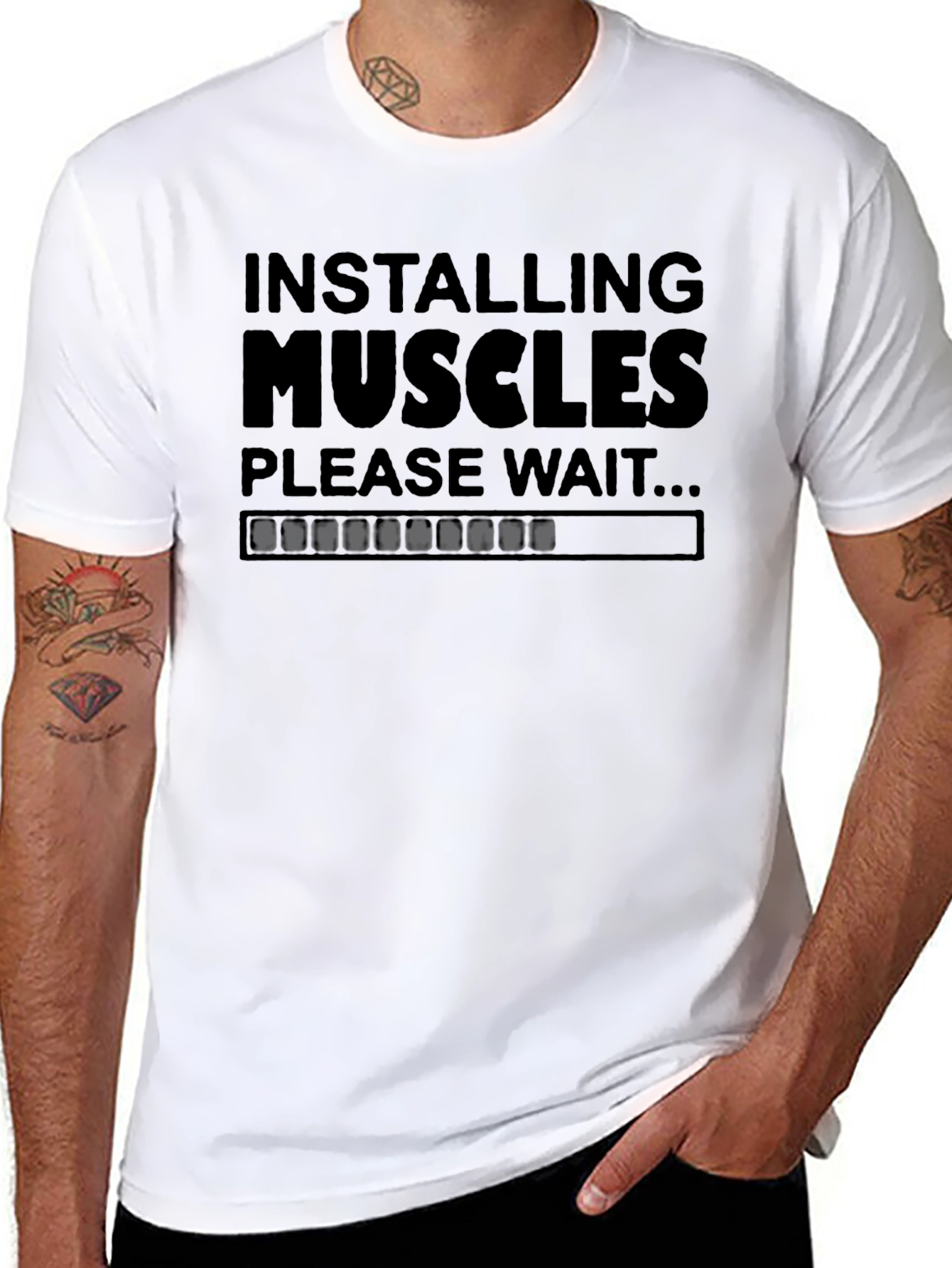 Camiseta Negra: Instalando Músculos - Para Entusiastas del Fitness
