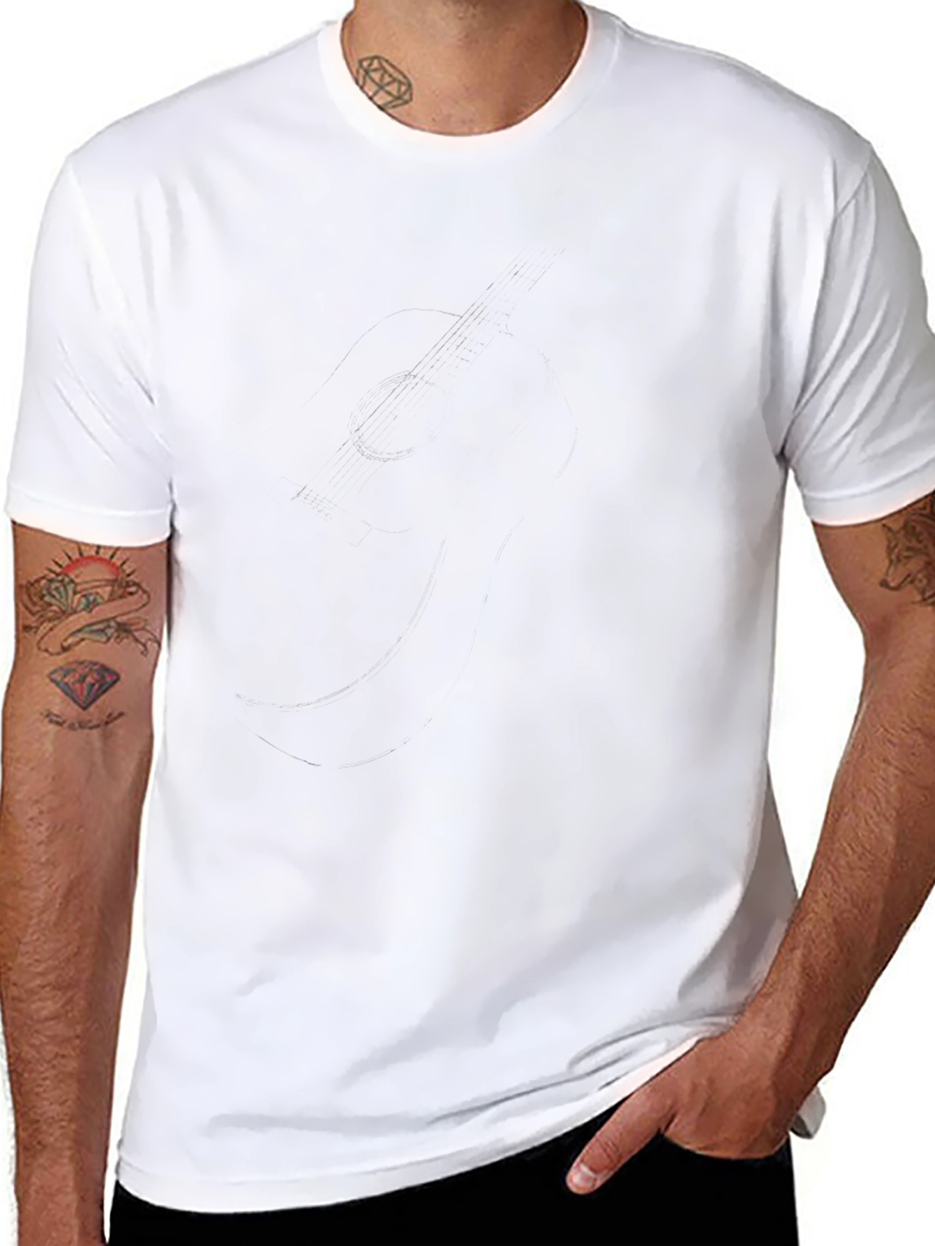 Camiseta Negra Casual de Algodón para Hombre
