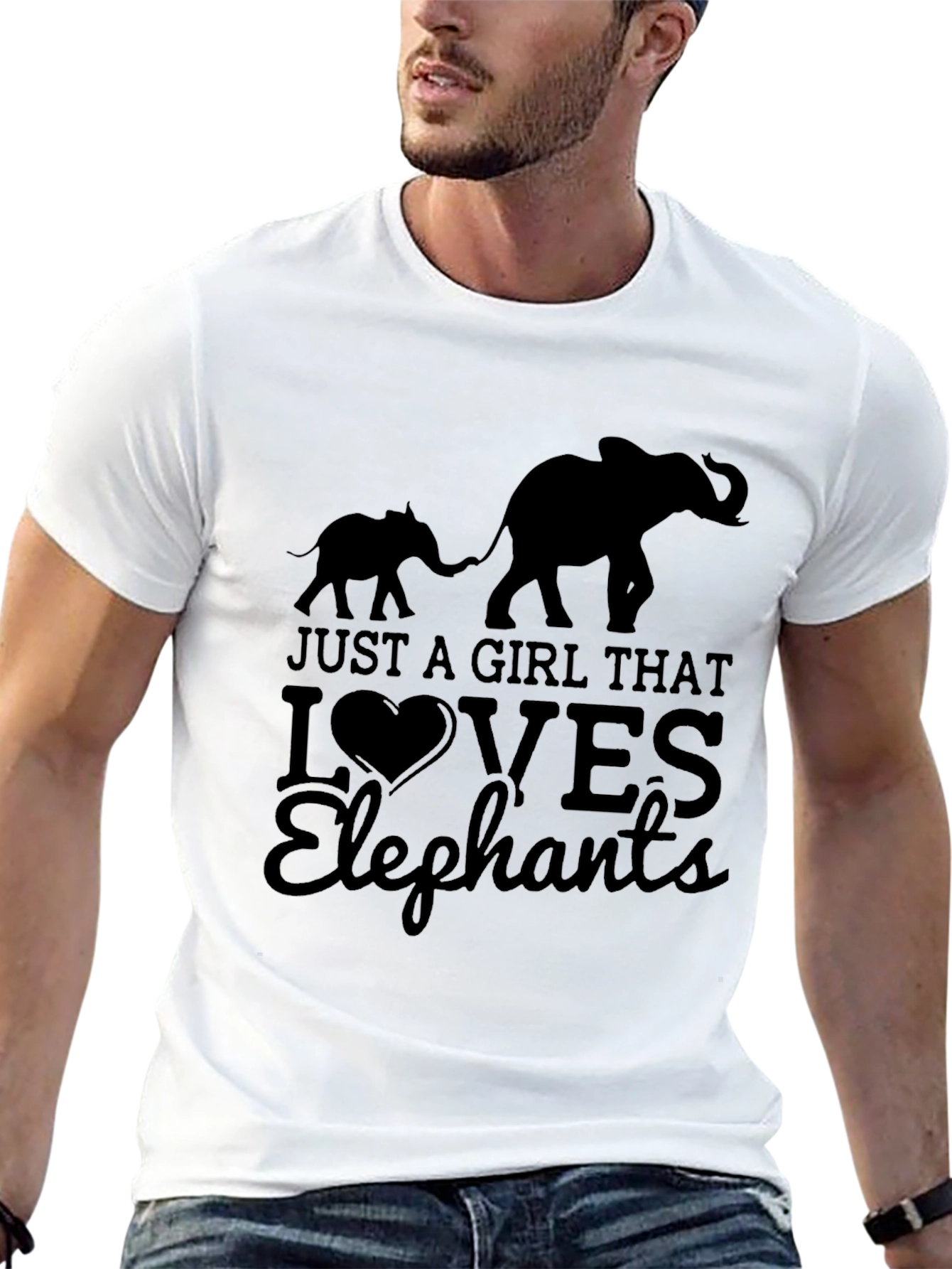 Camiseta Negra Amo a los Elefantes