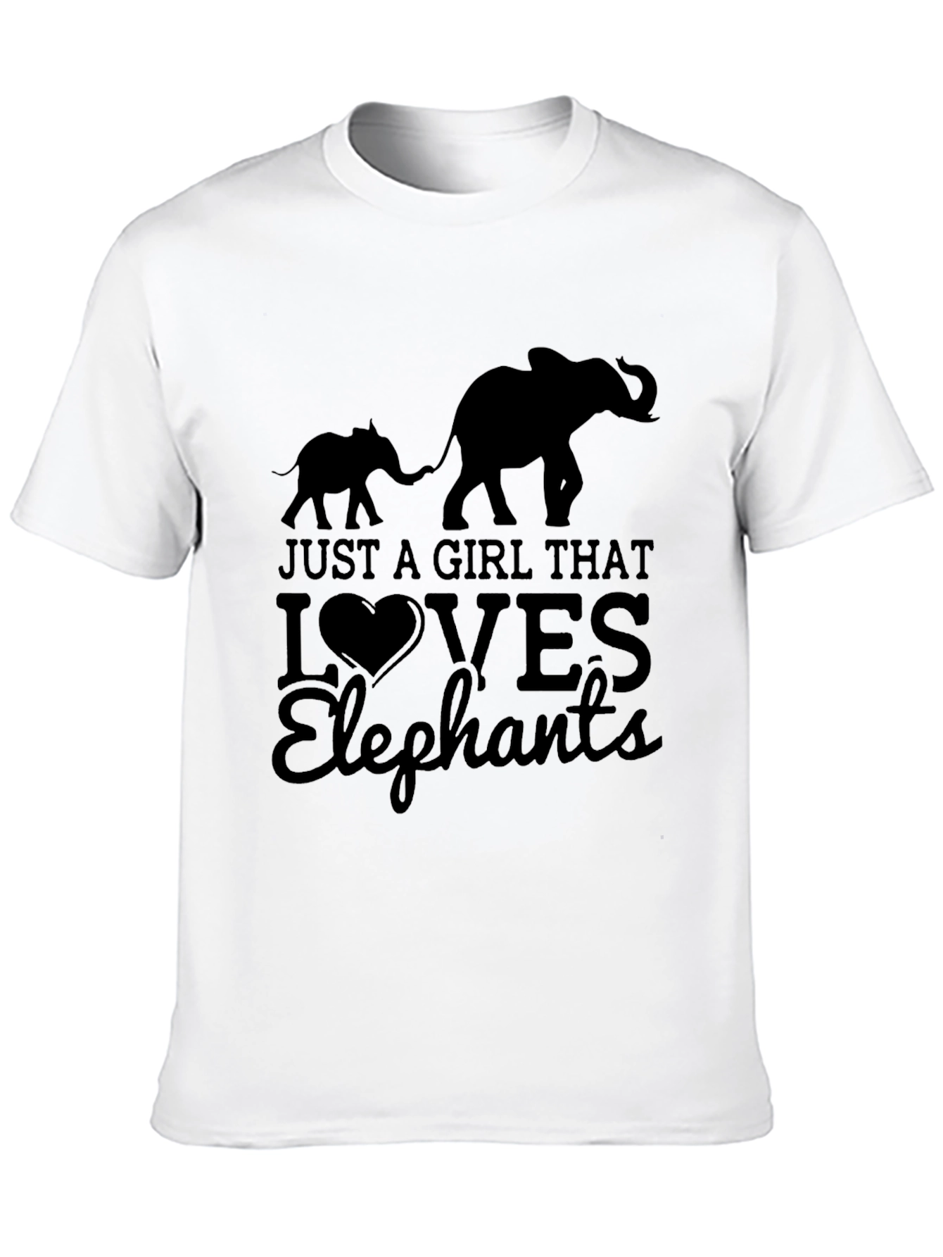 Camiseta Negra Amo a los Elefantes