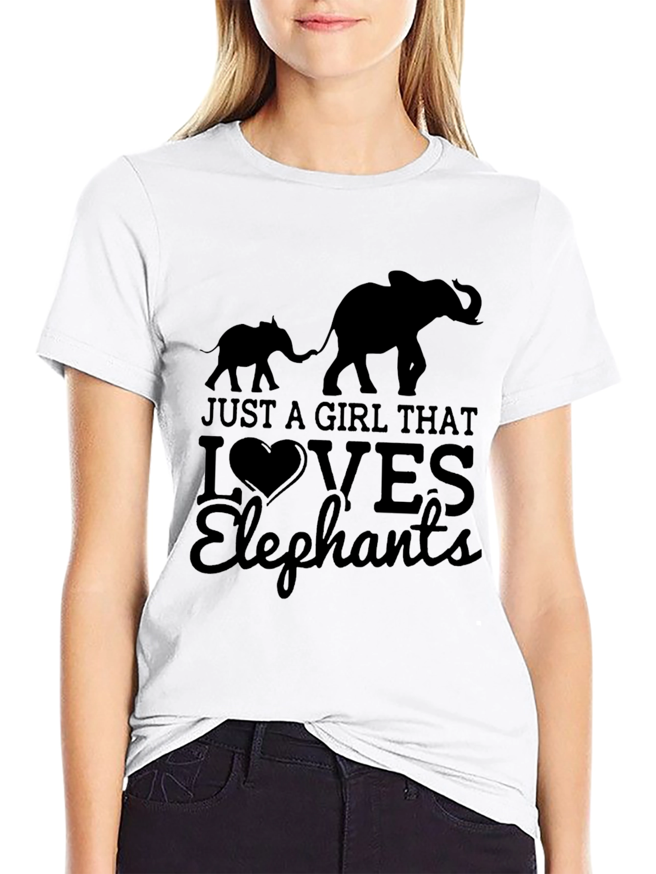 Camiseta Negra Amo a los Elefantes