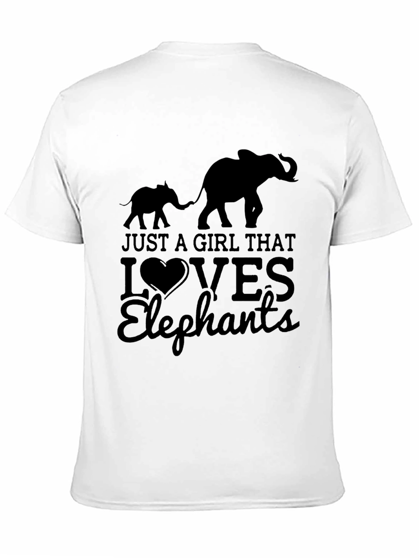 Camiseta Negra Amo a los Elefantes