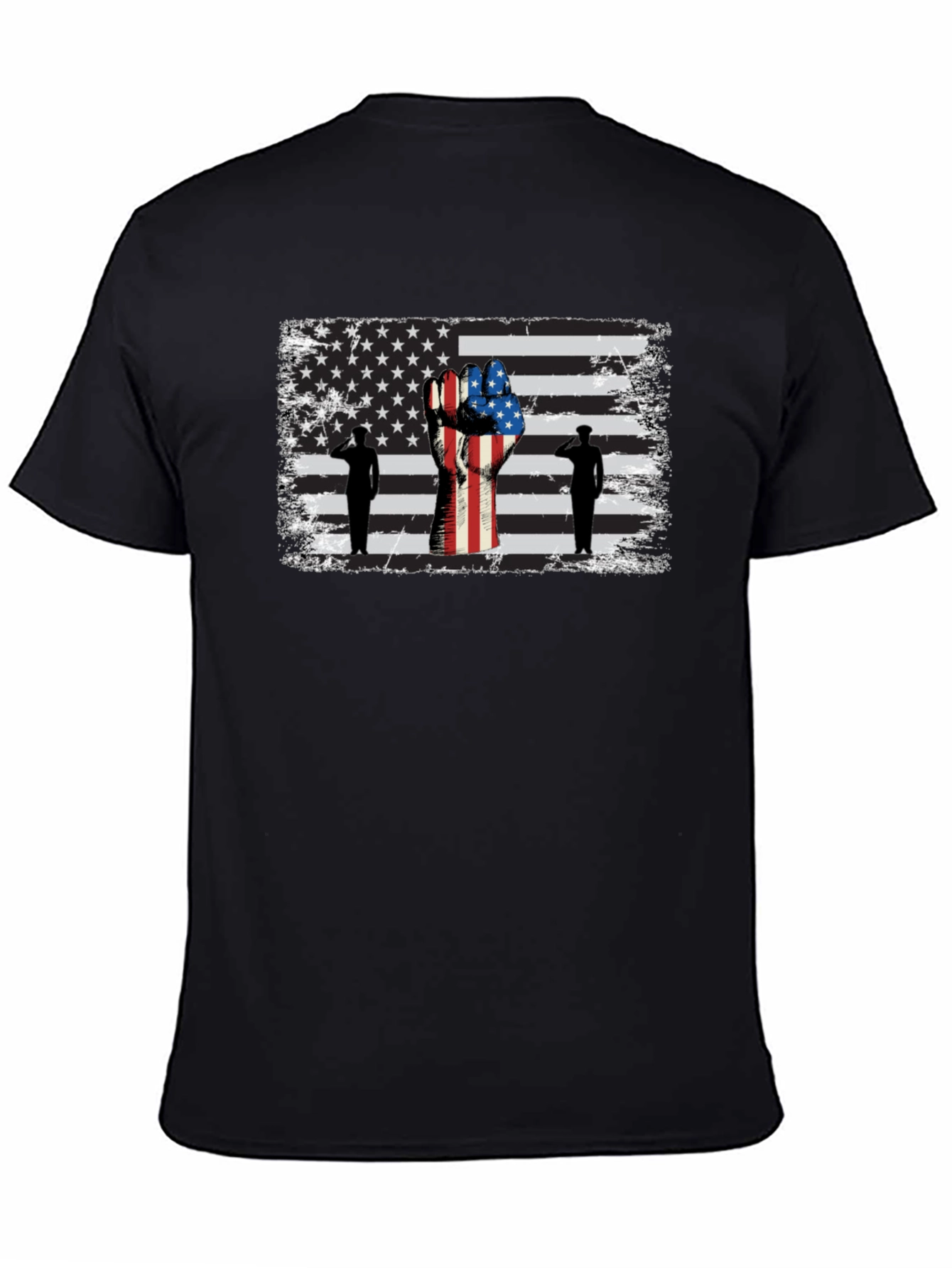 Camiseta Negra con Diseño Patriótico