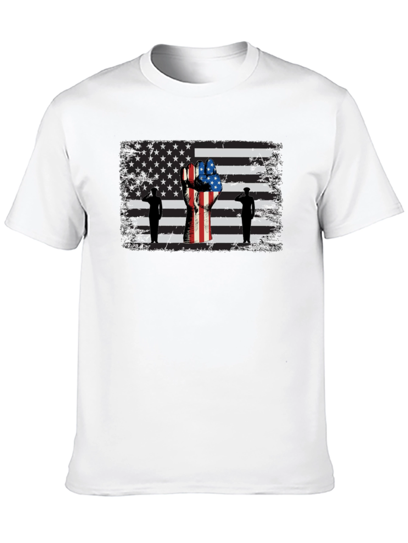 Camiseta Negra con Diseño Patriótico