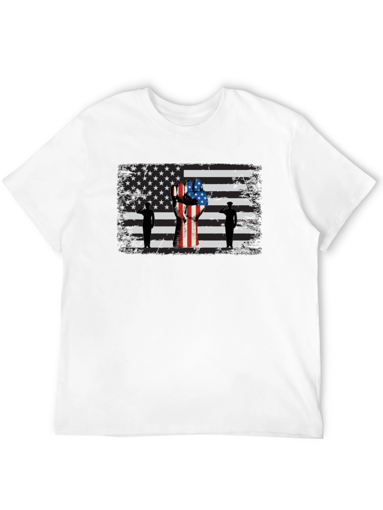 Camiseta Negra con Diseño Patriótico