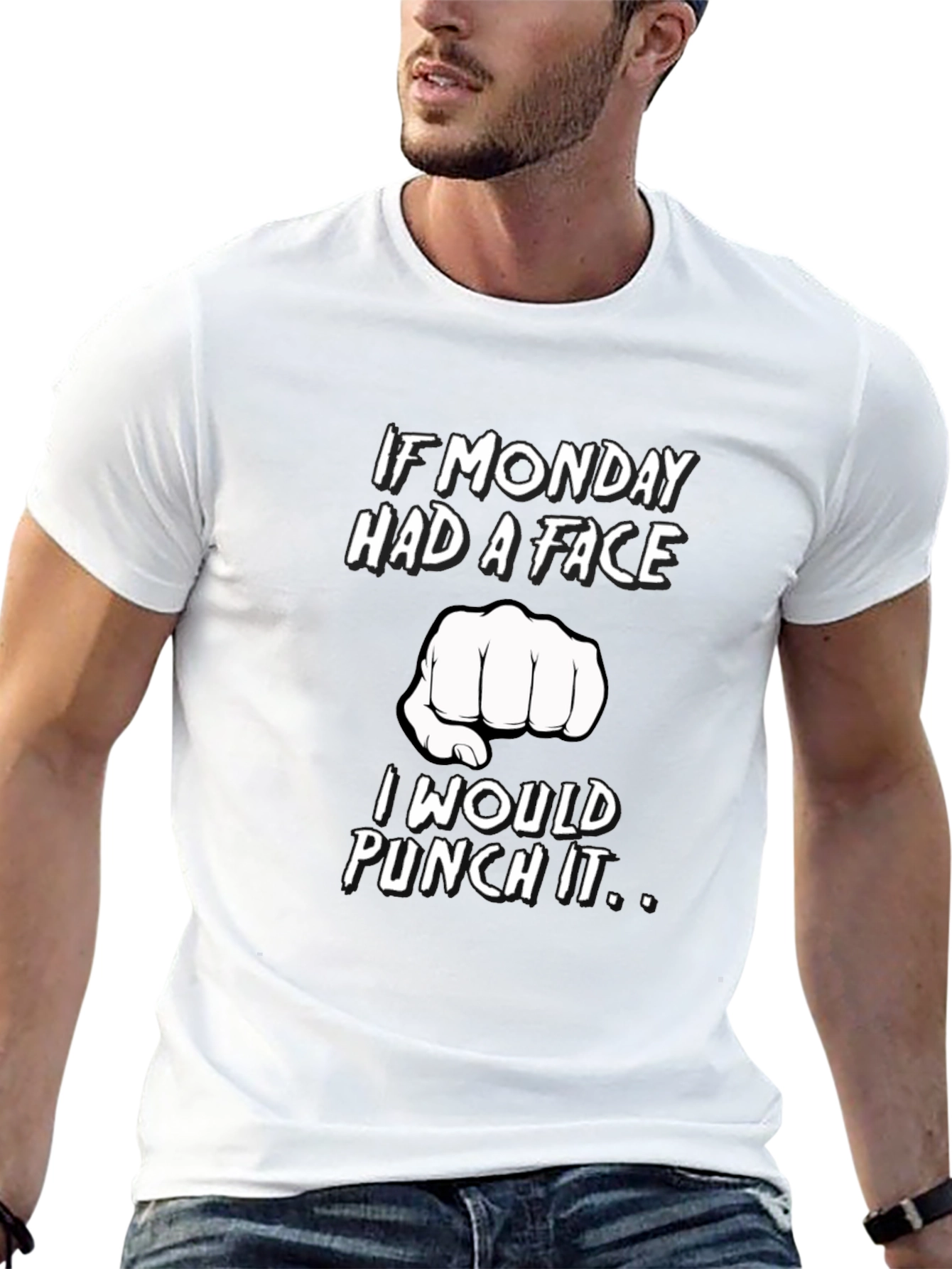 Camiseta Negra Si el Lunes Tuviera Cara