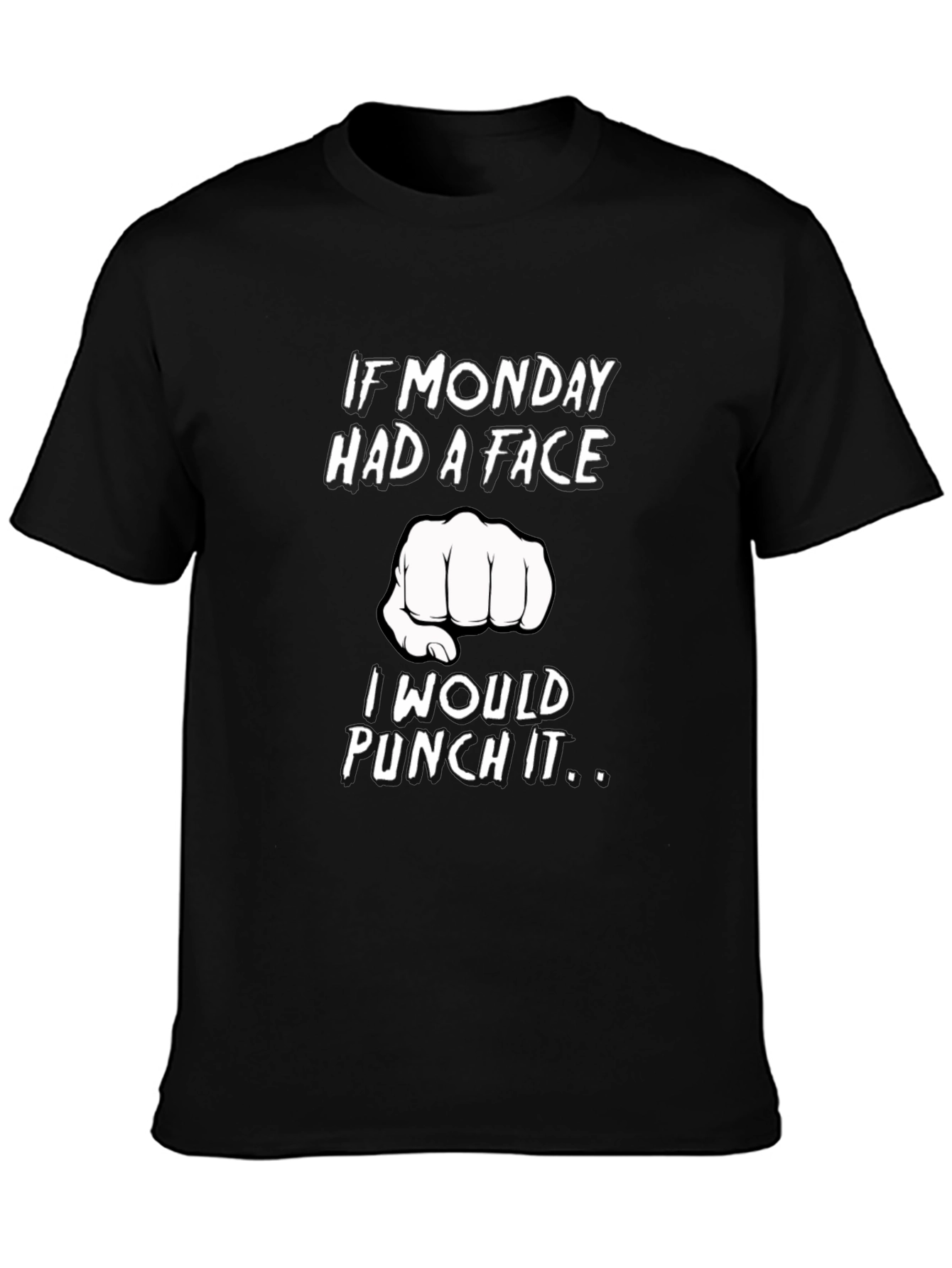 Camiseta Negra Si el Lunes Tuviera Cara
