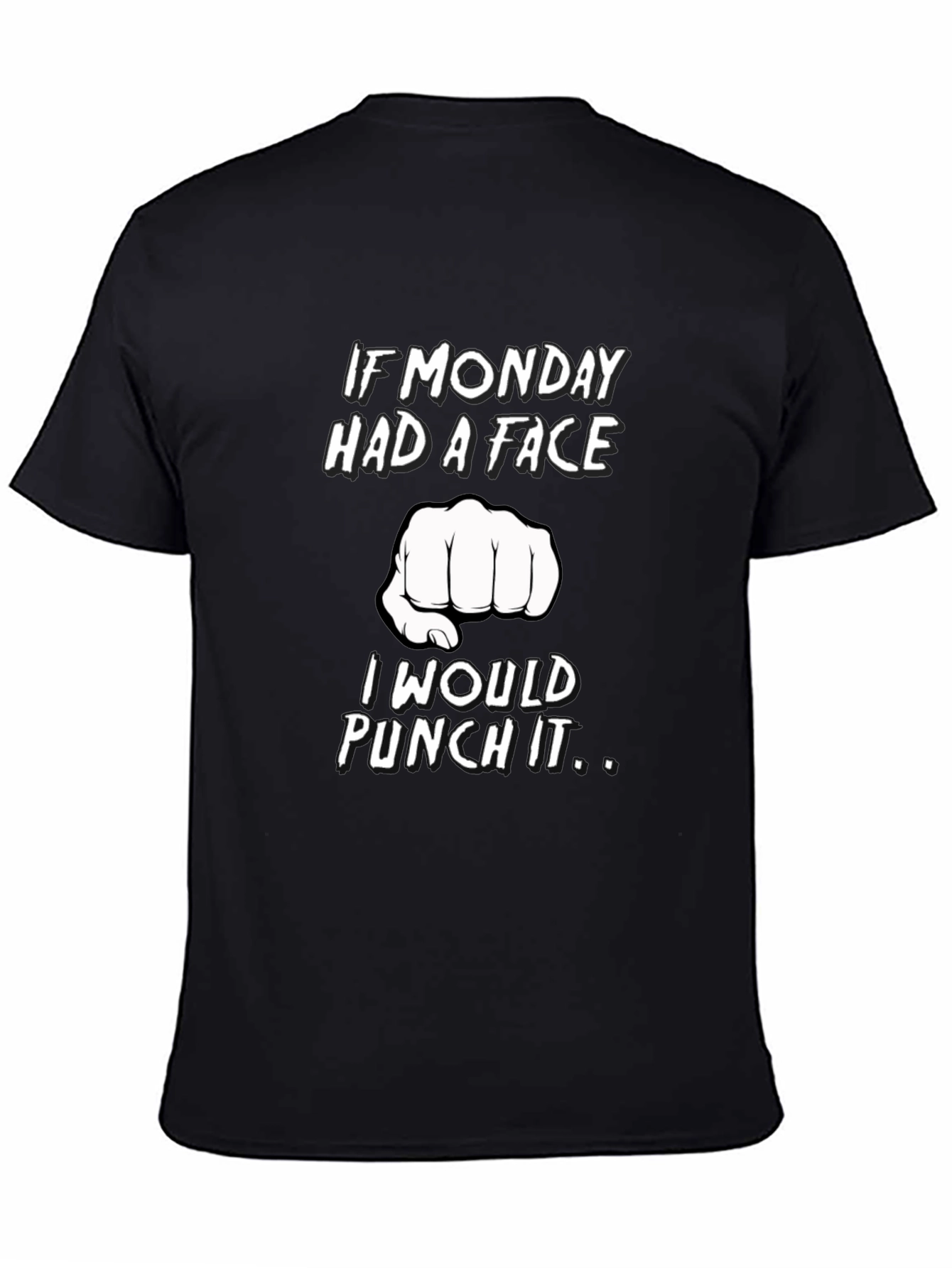 Camiseta Negra Si el Lunes Tuviera Cara