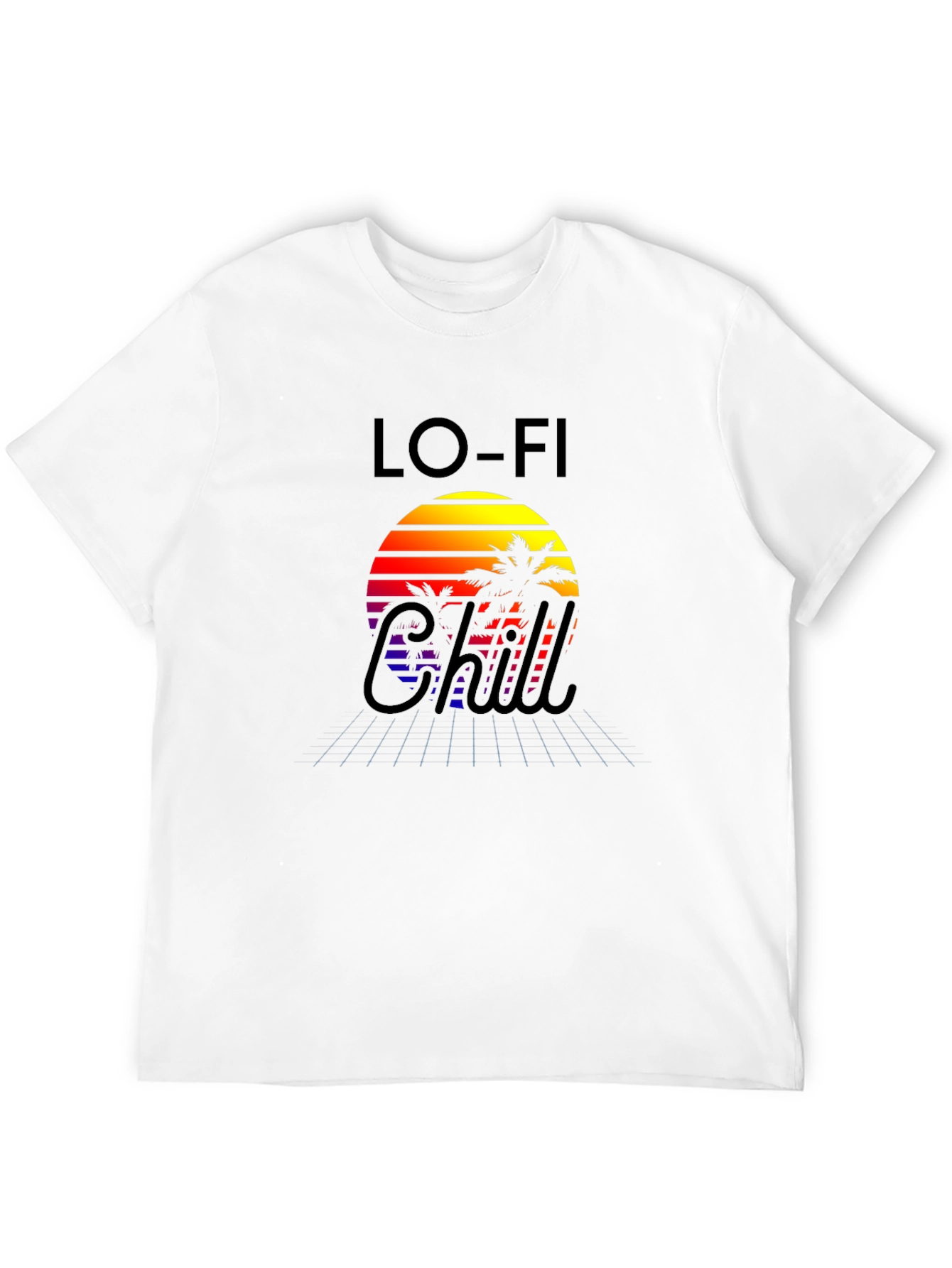 Camiseta Lo-Fi Chill con Diseño Retro Tropical