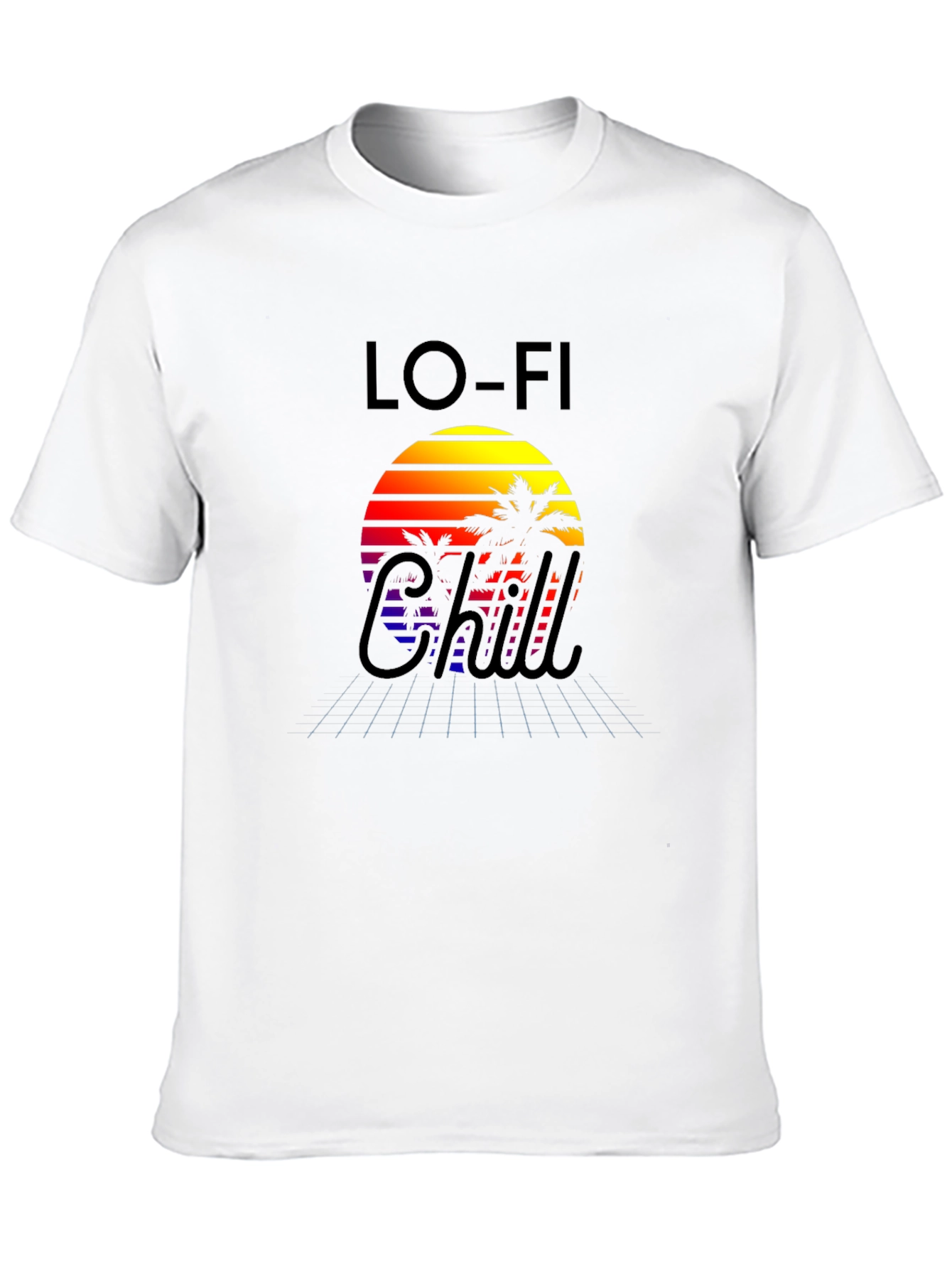 Camiseta Lo-Fi Chill con Diseño Retro Tropical