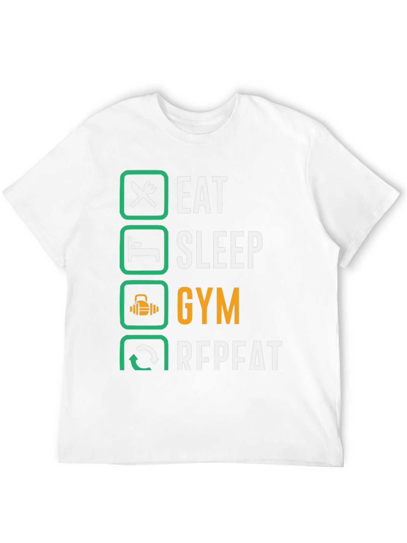 Camiseta Hombre: Comer Dormir Gimnasio Repetir