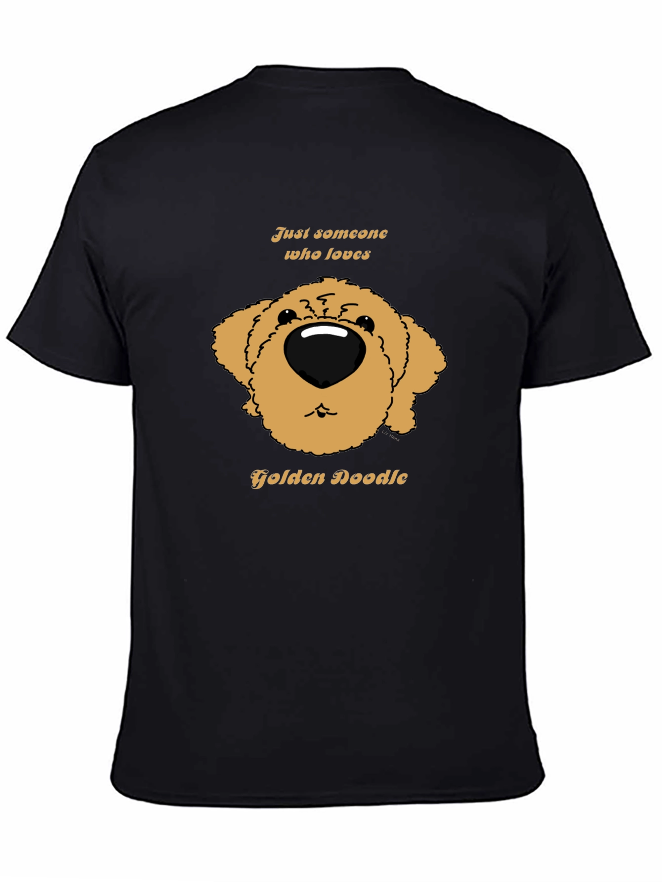 Camiseta Negra con Diseño de Golden Doodle