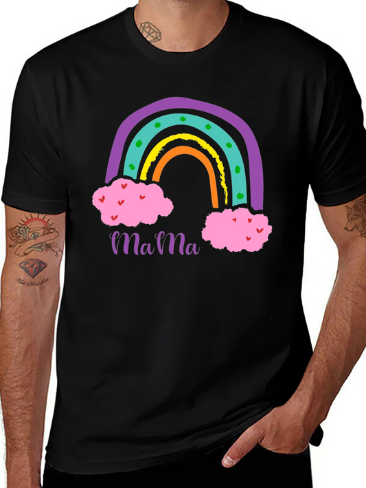 Camiseta Mama Arcoíris Nubes Corazones - Regalo Día de la Madre