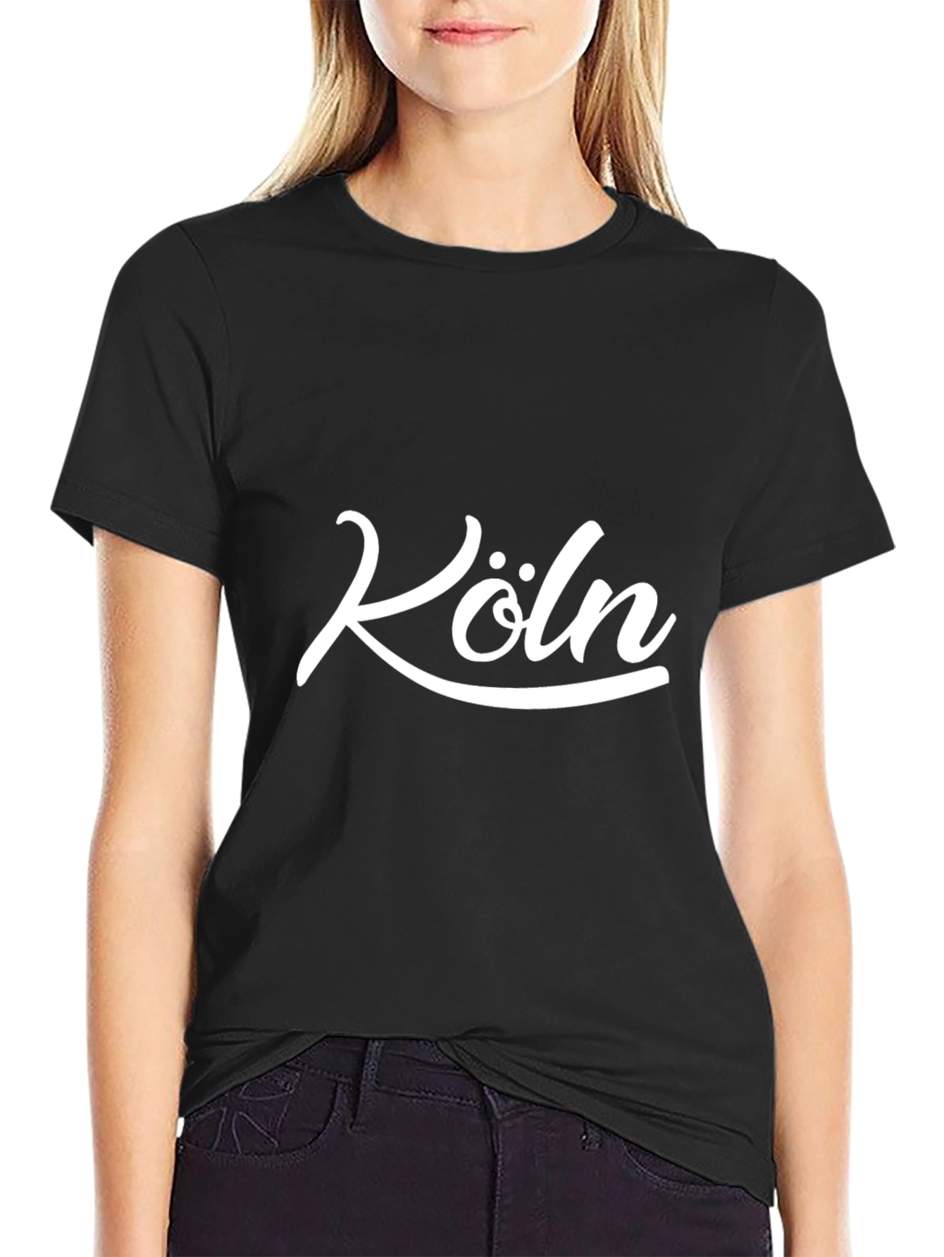 Camiseta Negra Köln para Hombre - Diseño Urbano