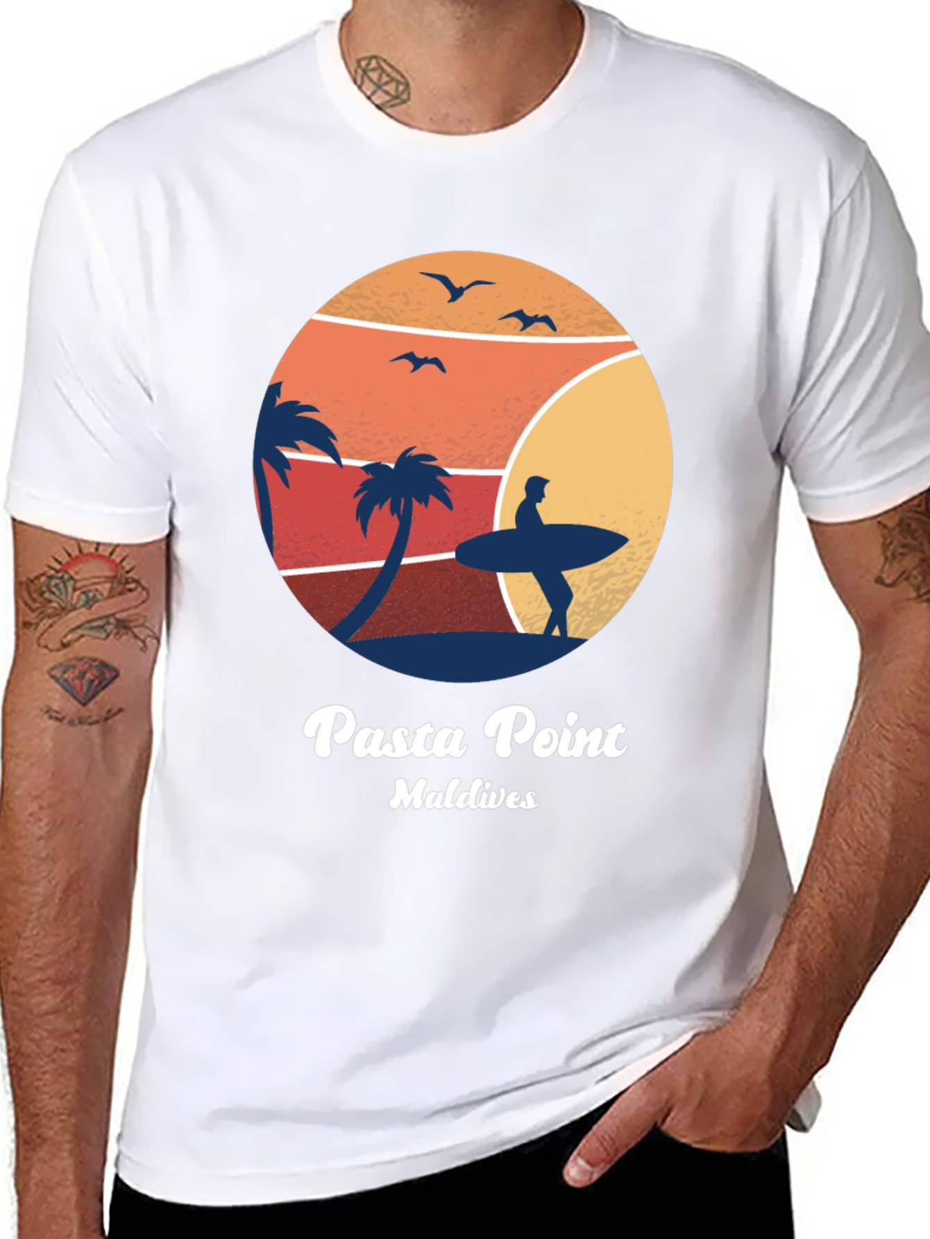 Camiseta Negra Pasta Point Maldives